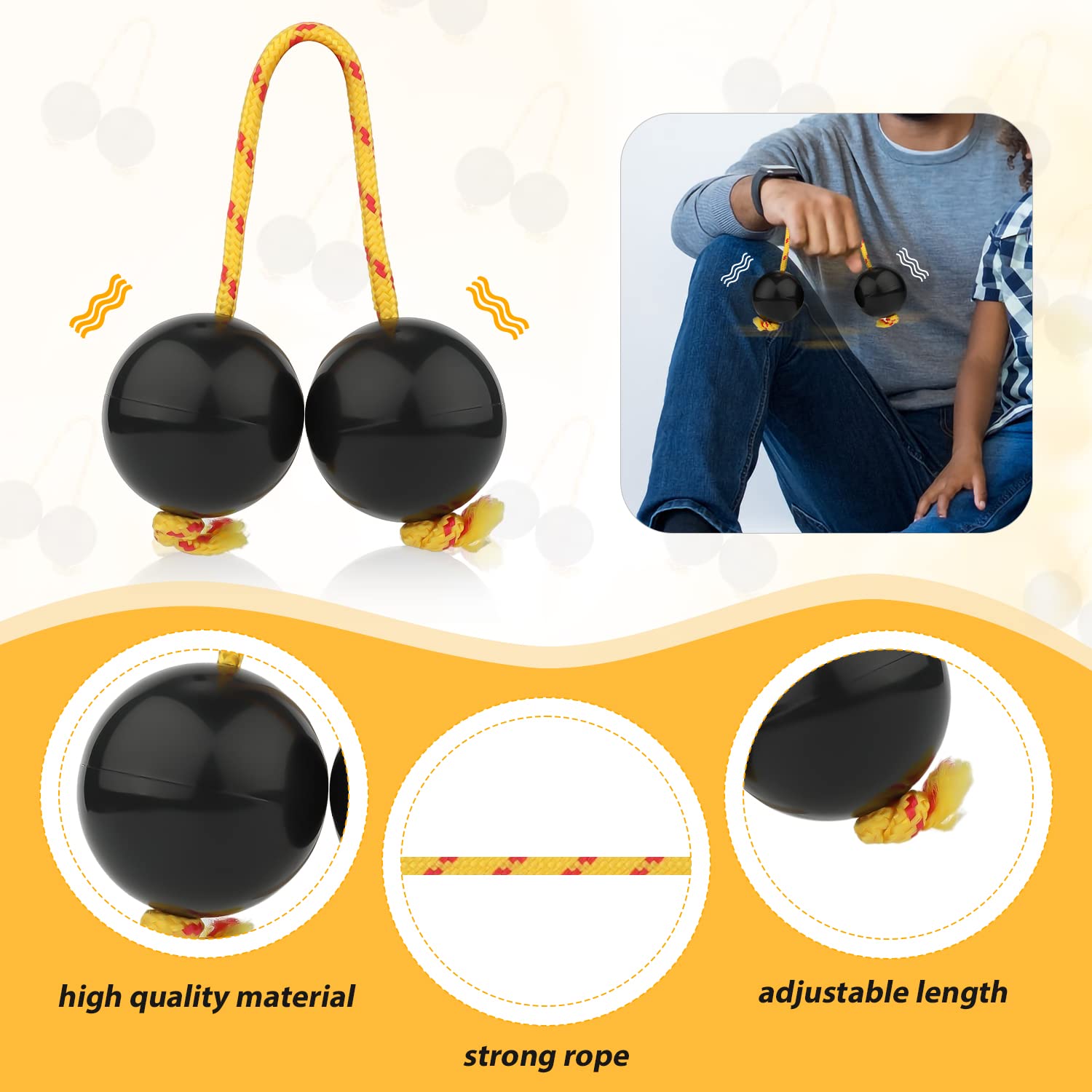 2 Pack Aslatuas Rhythmic Ball, Kashaka Shaker Instrument Classical African Shaker Rattle Hand Percussion For Kids Adults Beginne