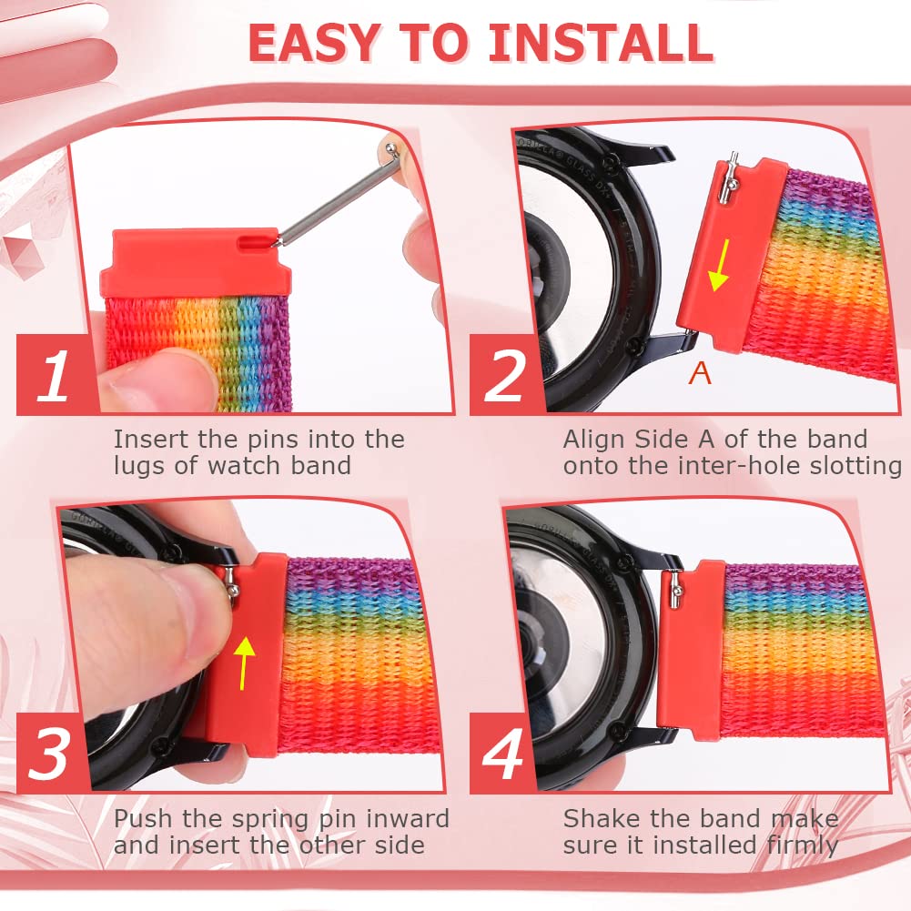 Avod 22Mm Nylon Sport Quick Release Replacement Bands Compatible With Samsung Galaxy Watch 3 45Mm/Galaxy Watch 46Mm/Gear S3 Fron