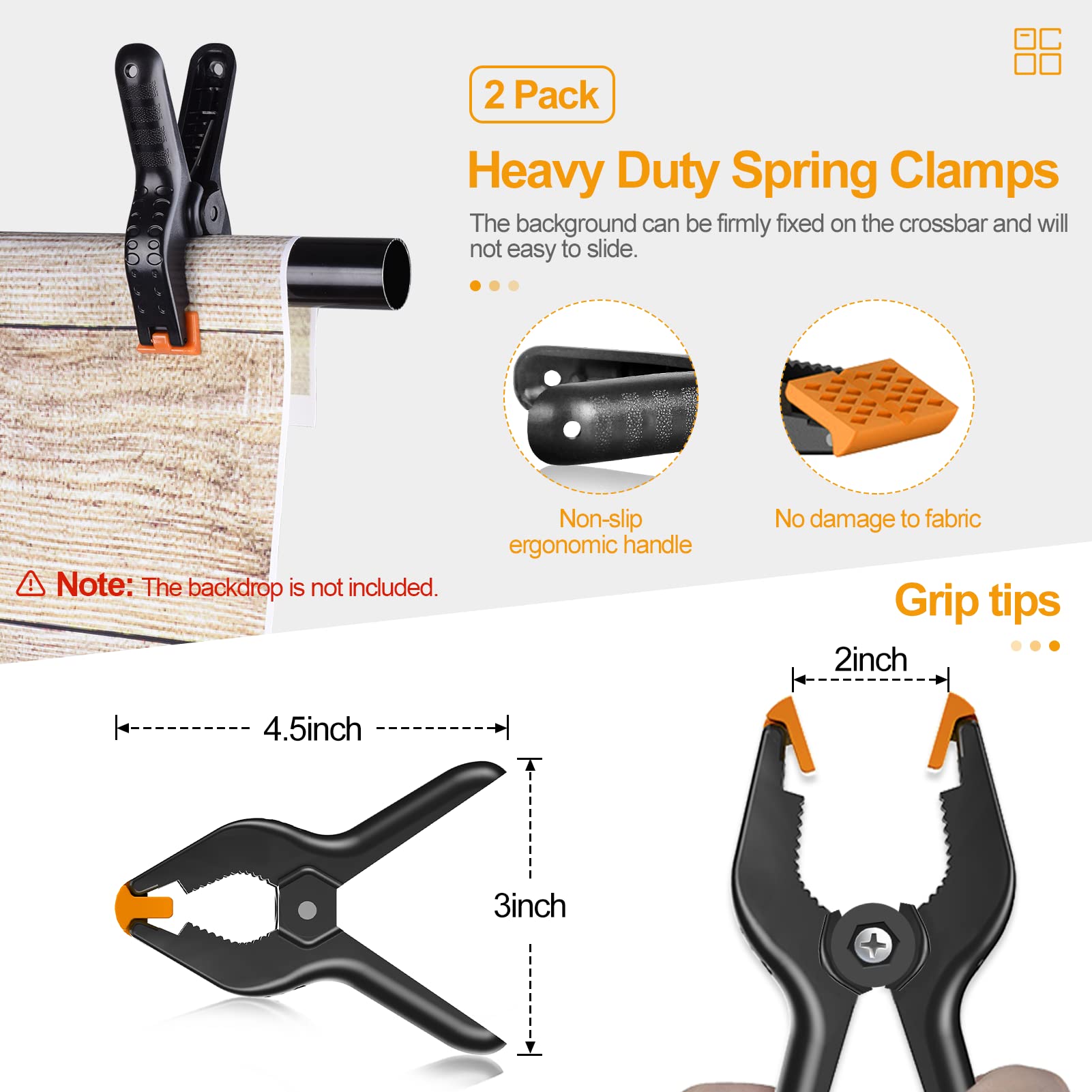 Emart Photo Video Studio 9.2 X 10Ft Heavy Duty Background Stand Backdrop Support System Kit With Carry Bag For Photography