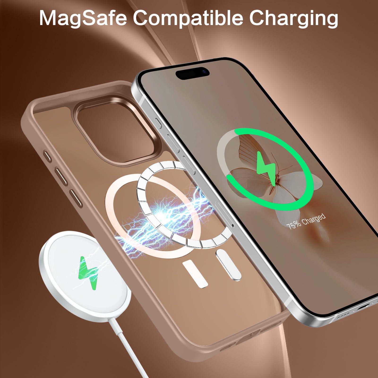Bentoben For Iphone 15 Pro Max Case,Iphone 15 Pro Max Magnetic Phone Case[Compatible With Magsafe] Translucent Matte Slim Shockp