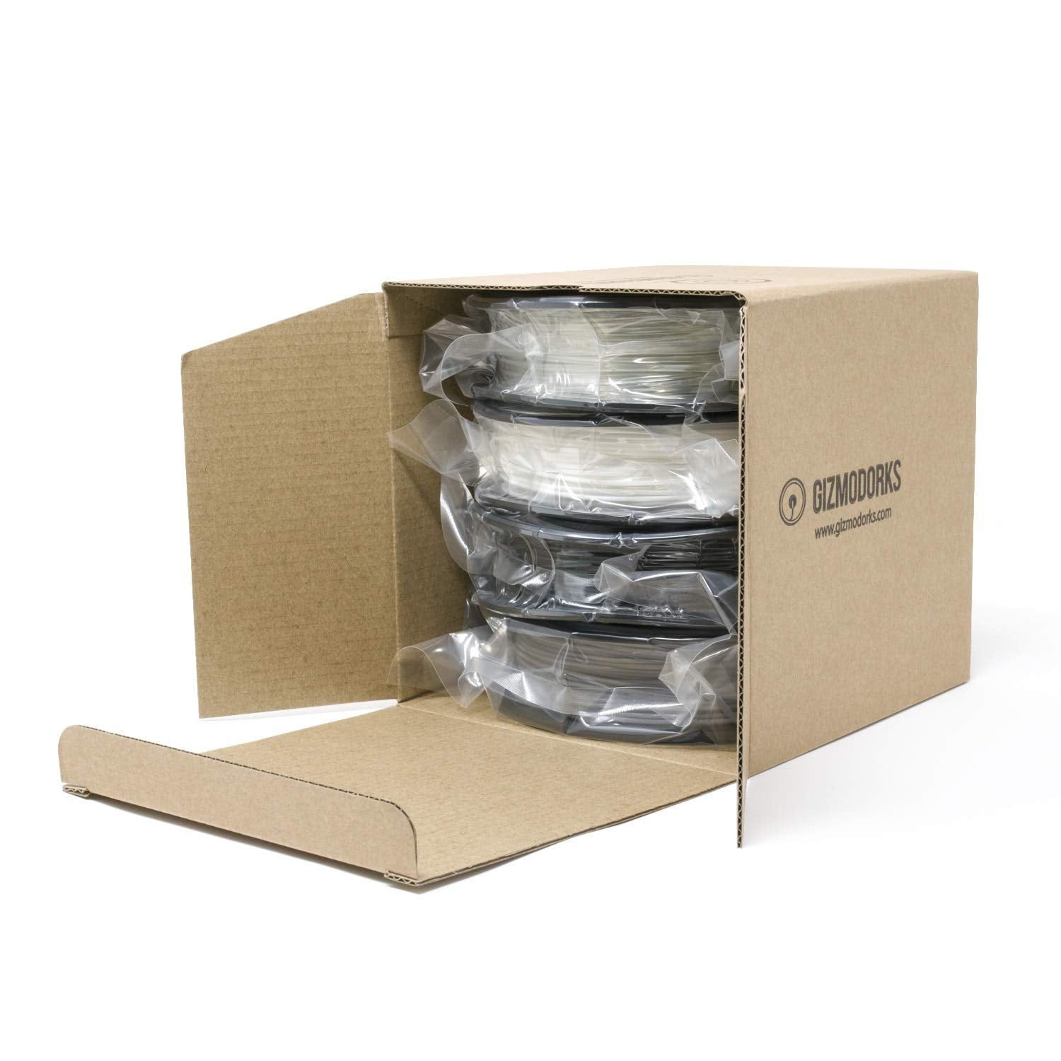 Gizmo Dorks Pla Filament For 3D Printers 3Mm (2.85Mm) 200G, 4 Color Pack   Black, Grey, Transparent, White