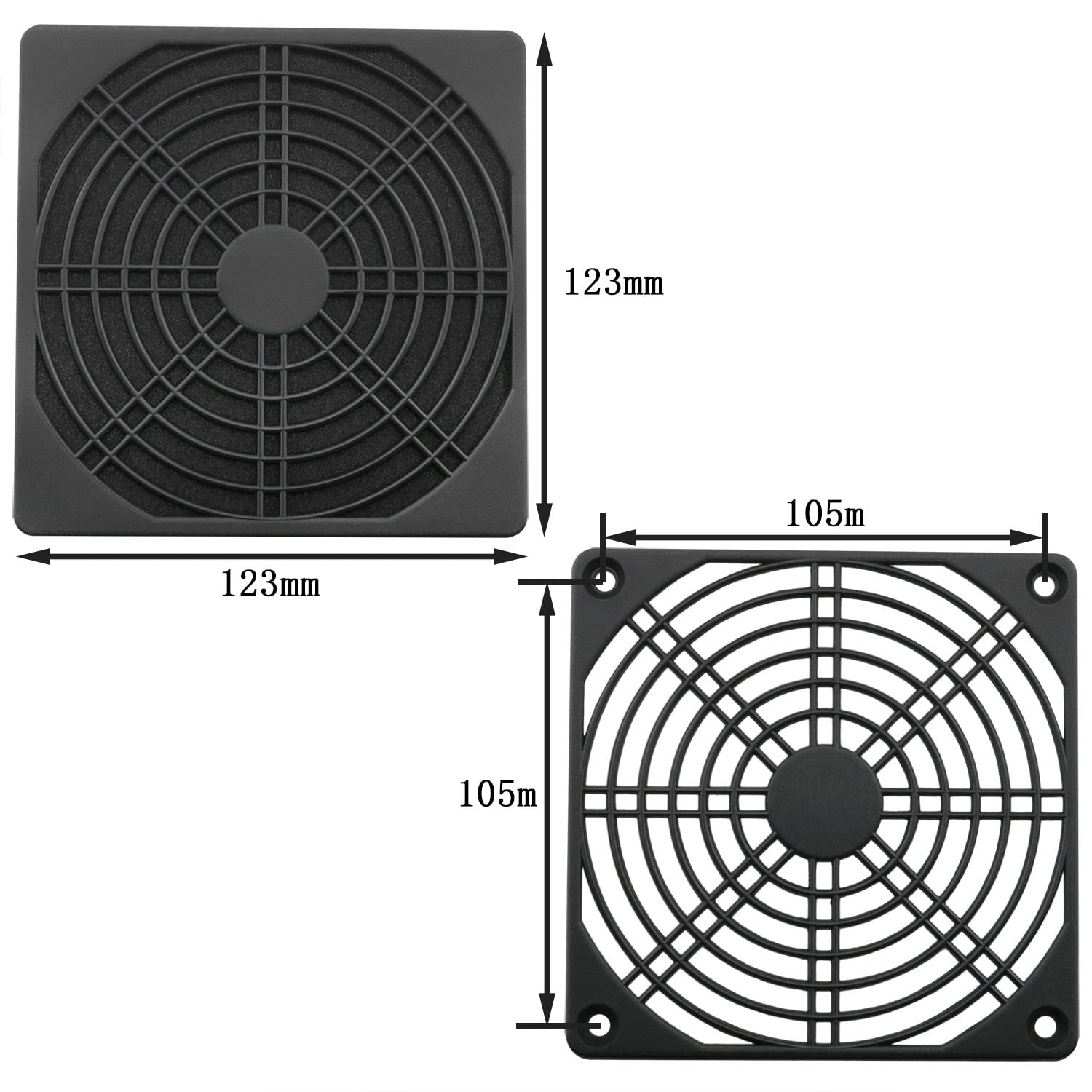 Mtqy Fan Filter Grill 2Pcs 120Mm Computer Case Fan Dustproof Filter 3 In 1 Pc Fan Guard Grill Cooling Fan Protector Cover With S