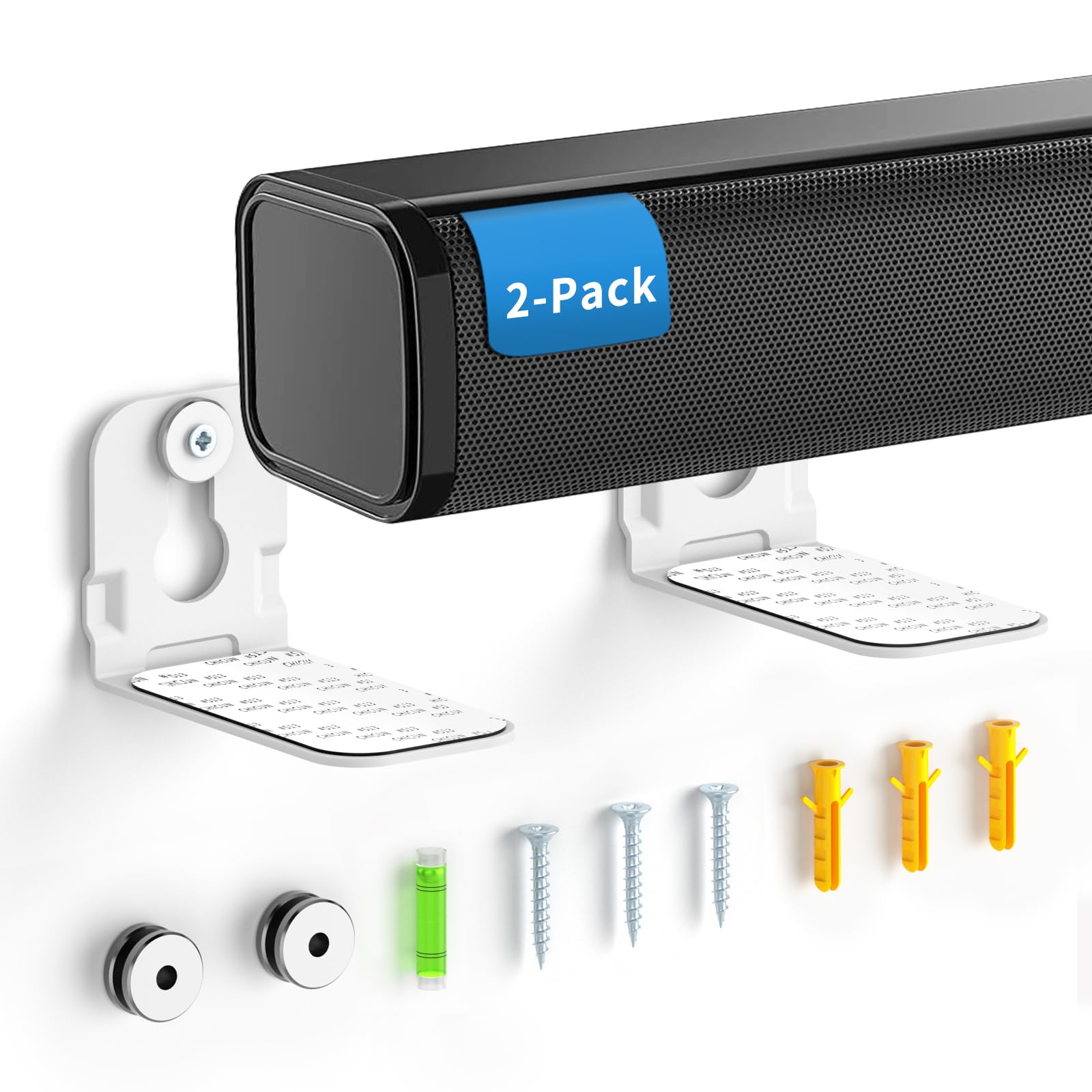 Notiela 2 Pack Universal Soundbar Mount Shelf Sound Bar Mounts For Samsung, Sony, Lg, Vizio, Bose, Onn And More Soundbar Wall Mo