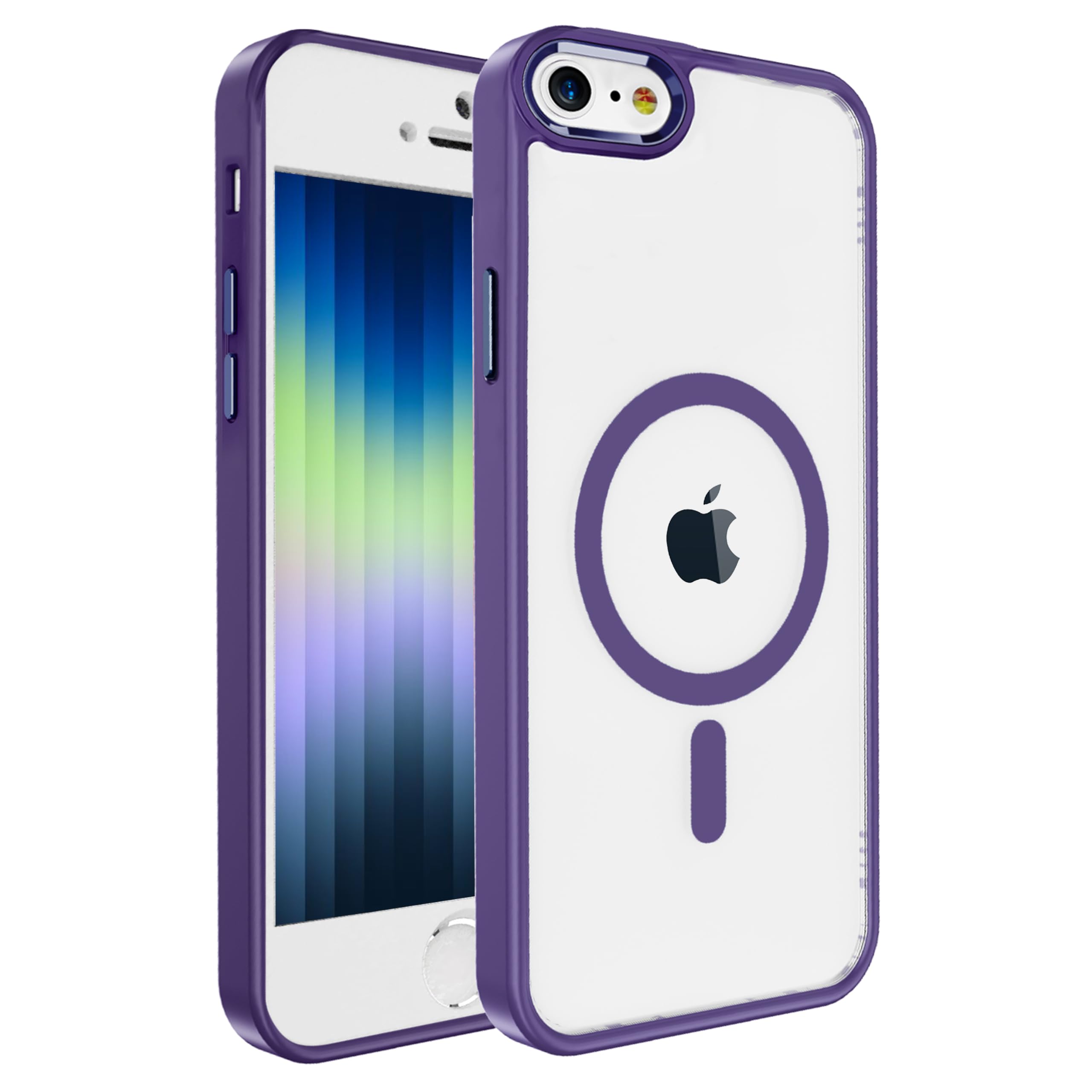 Pinlisheng Magnetic For Iphone Se Case 2022/2020,Iphone 8/7 Case, Military Grade Drop Tested, Shockproof Clear Hard Back Slim Ca