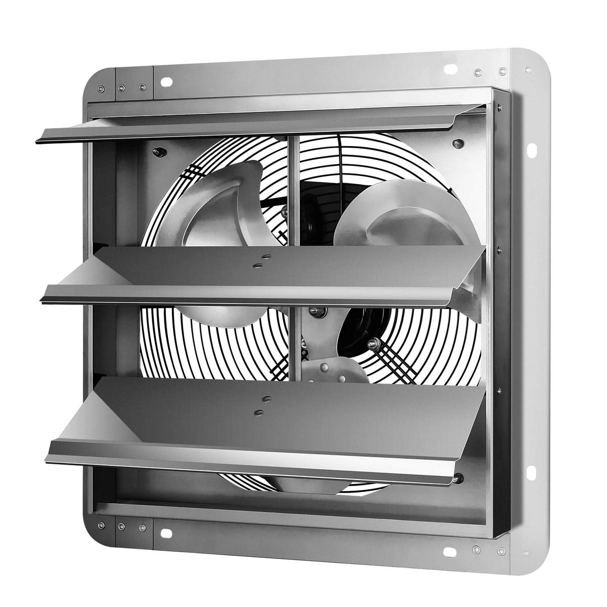 Ipower 14 Inch Wall Mounted Shutter Exhaust Fan, Aluminum, 1600 Rpm, 1000 Cfm, For Attic, Garage, Louvered Vent, Plant, Greenhou