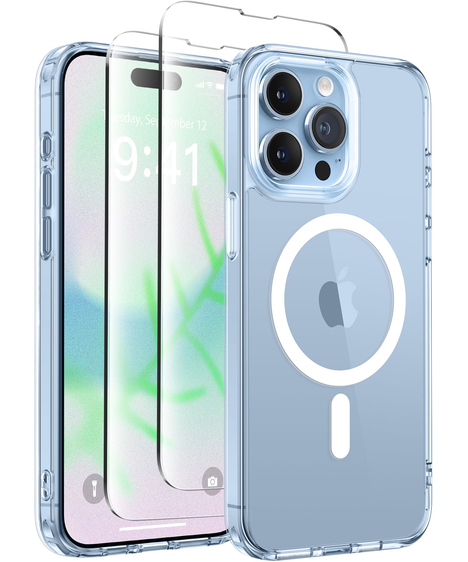 Gonez Magnetic For Iphone 13 Pro Max Case,Compatible With Magsafe,[2 Screen Protector & 2 Camera Cover][Anti Fingerprint][Non Ye