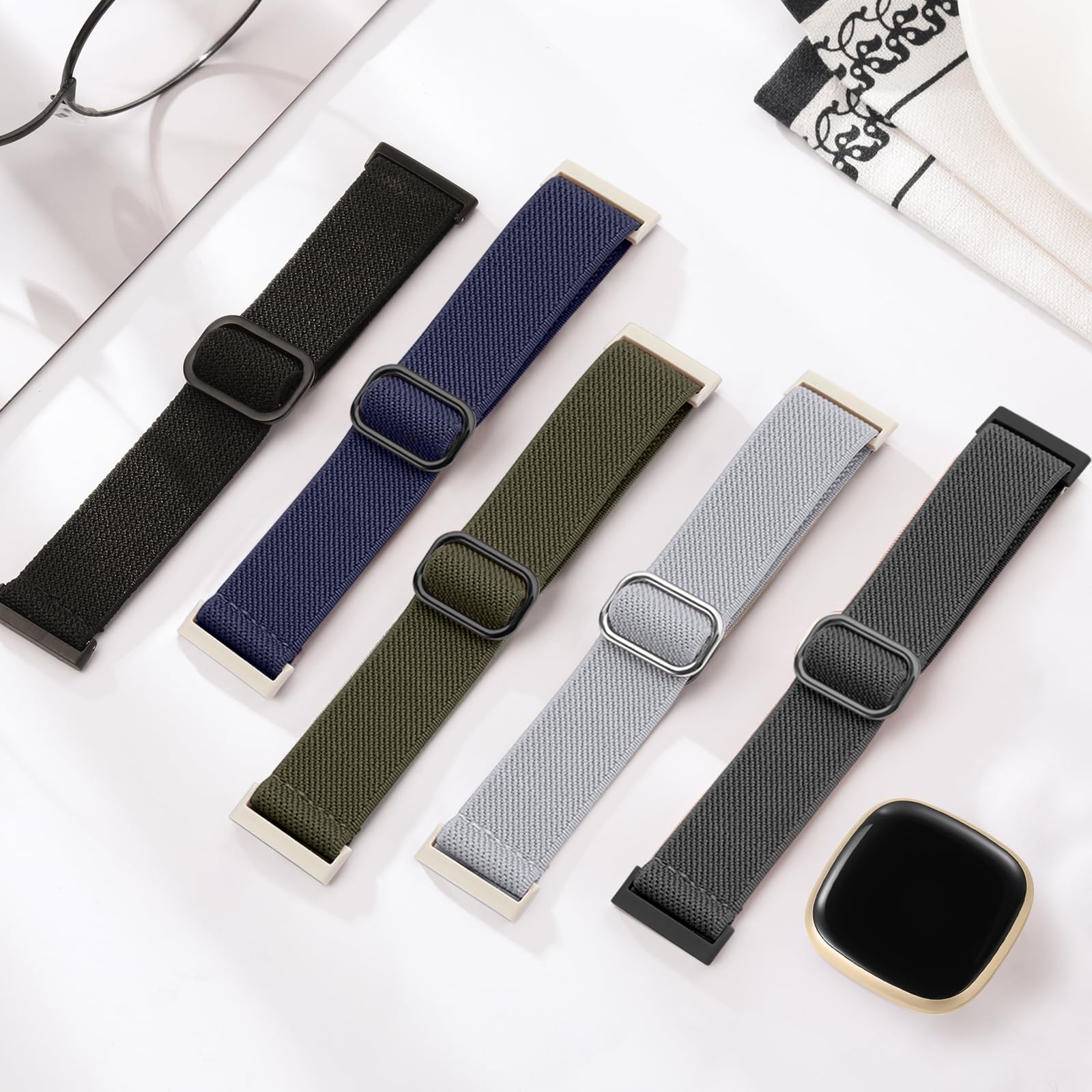 Maledan Classic Bands Compatible For Fitbit Versa 3/Fitbit Sense 1 /Versa 4/ Sense 2 Band Men Women, Breathable Sport Wristband