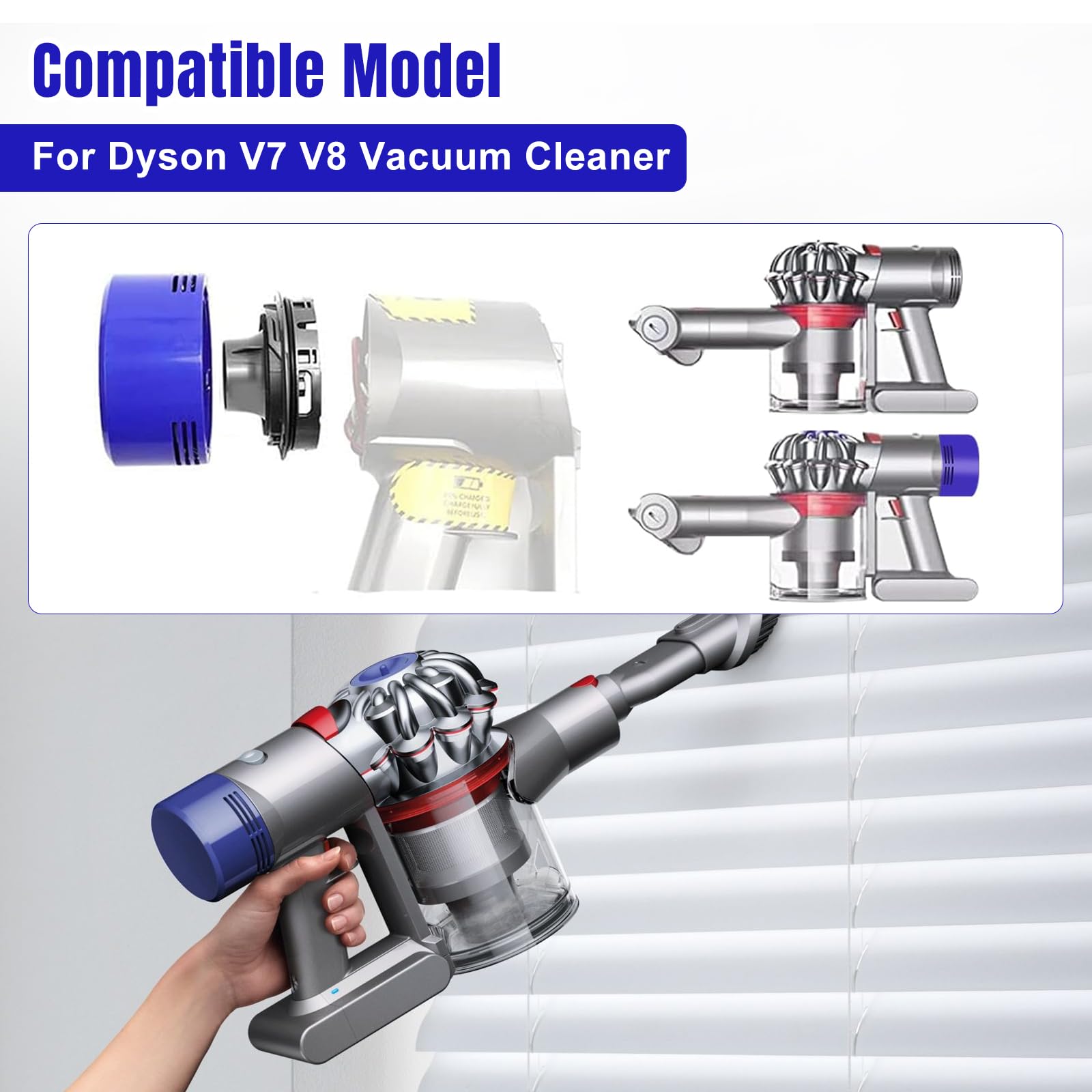 Motor Rear Cover & Rear Filter Kit Replacemnet For Dyson V7 V8 Vacuum Cleaner Accessories