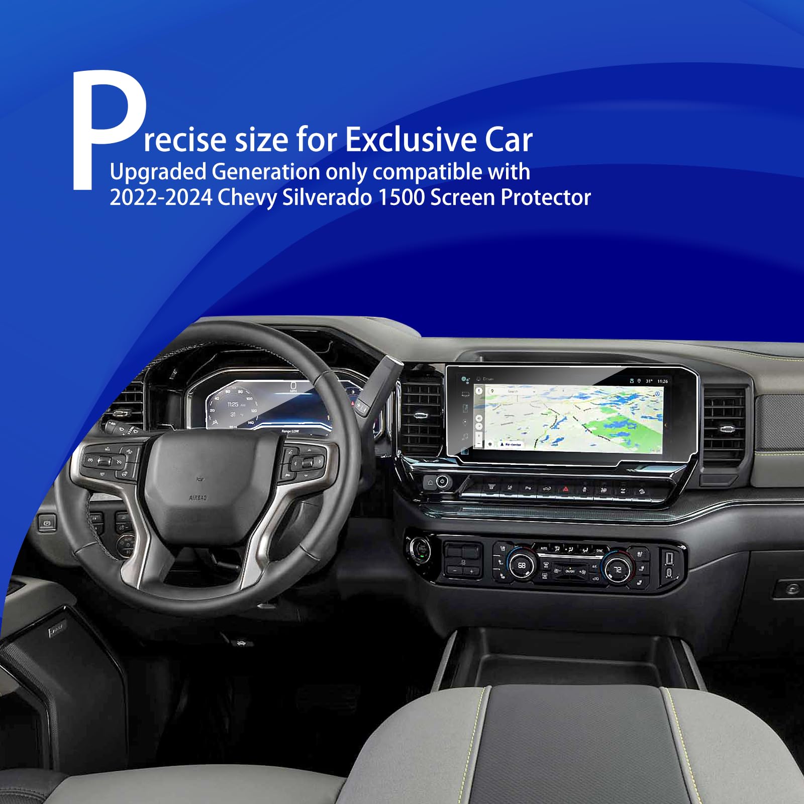 Xxciwp 2Pack 2024 2025 Chevy Silverado Screen Protector For 2022 2023 2024 Chevrolet Silverado Gmc Sierra 1500 2500Hd 13.4Inch 2