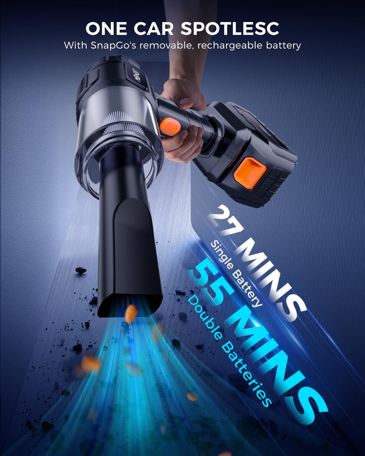 Mbngf Car Vacuum Portable Cordless, 35000Pa High Power Suction & Blower, Wireless Handheld Vacuum Cleaner For Car, Home, Office,