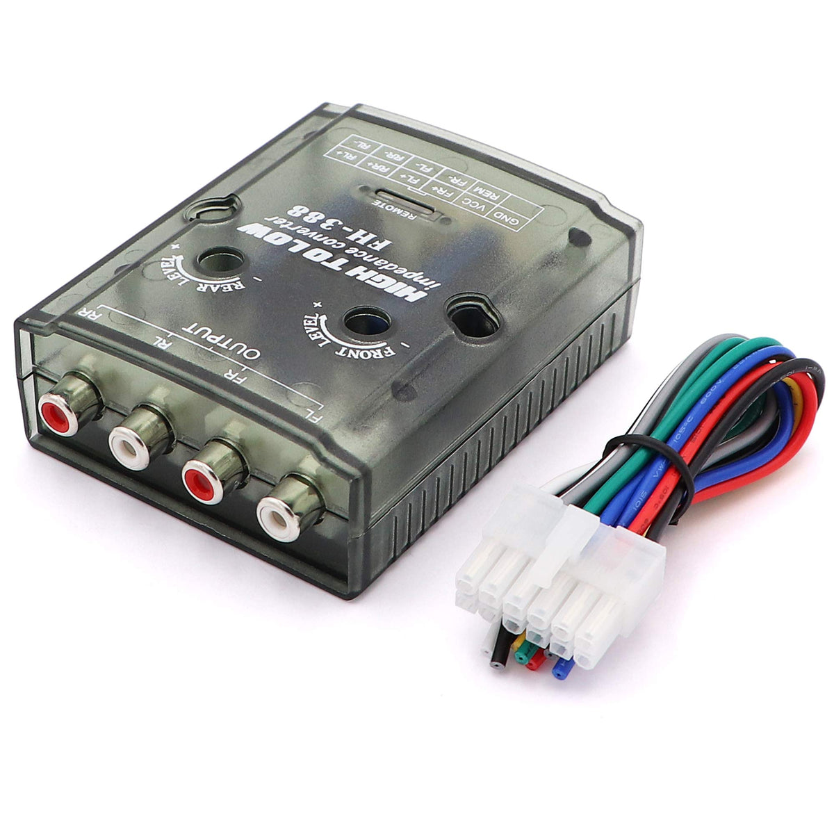 Welugnal 4 Channel Car Stereo Audio Speak Delay Signal Hi Low Converter For Auto Amp Subwoofer Amplifier Cd Player High To Low Adapter Line Output Converter