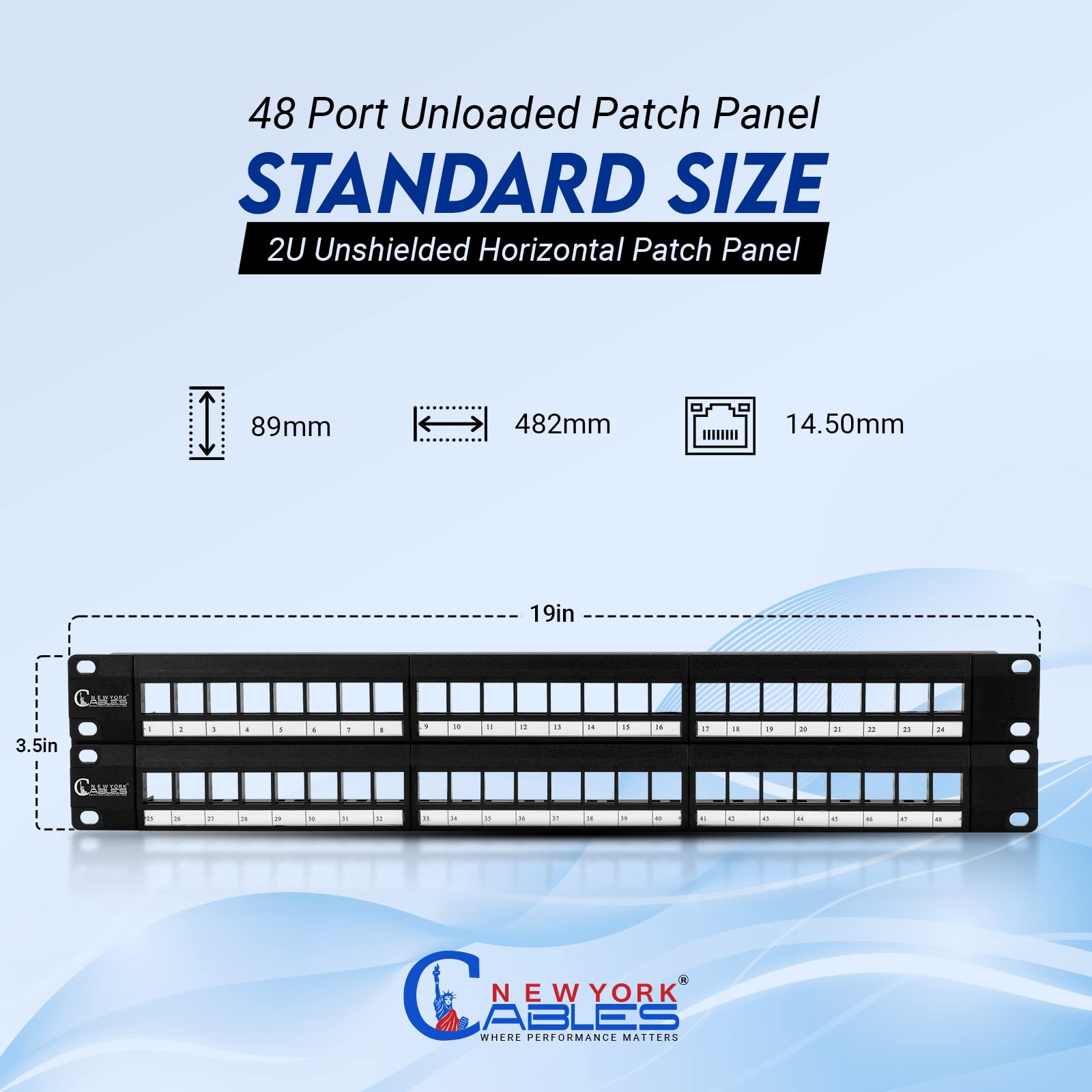 Newyork Cables� Blank Keystone/Patch Panel Network Patch Panel For Data Centers, Offices, And Server Rooms (Unloaded, 48 Port Patch Pannel Unloaded)