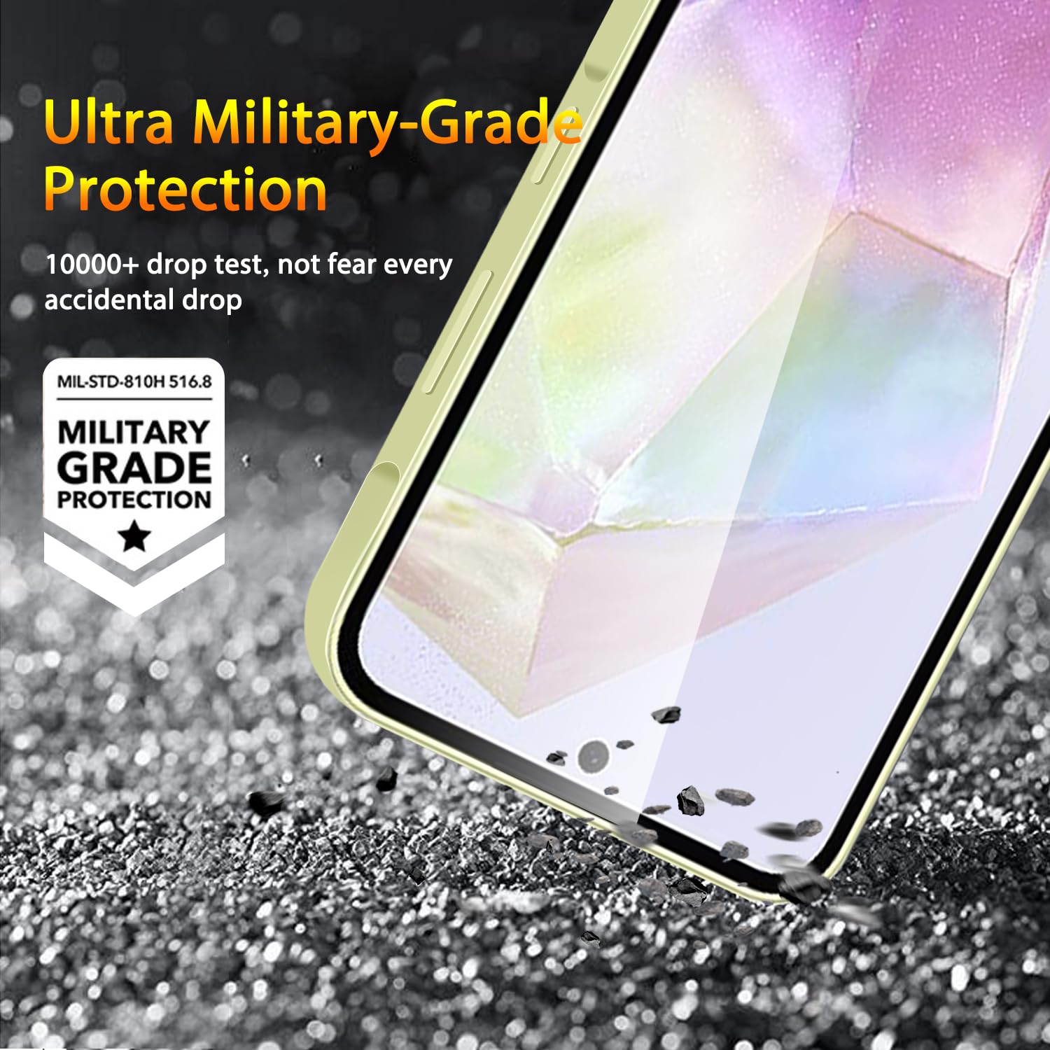 Qsmqam 3 Pack Screen Protector For Samsung Galaxy A35 + 3 Pack Camera Lens Protector, Ultra Hd Tempered Glass, 9H Hardness, Anti