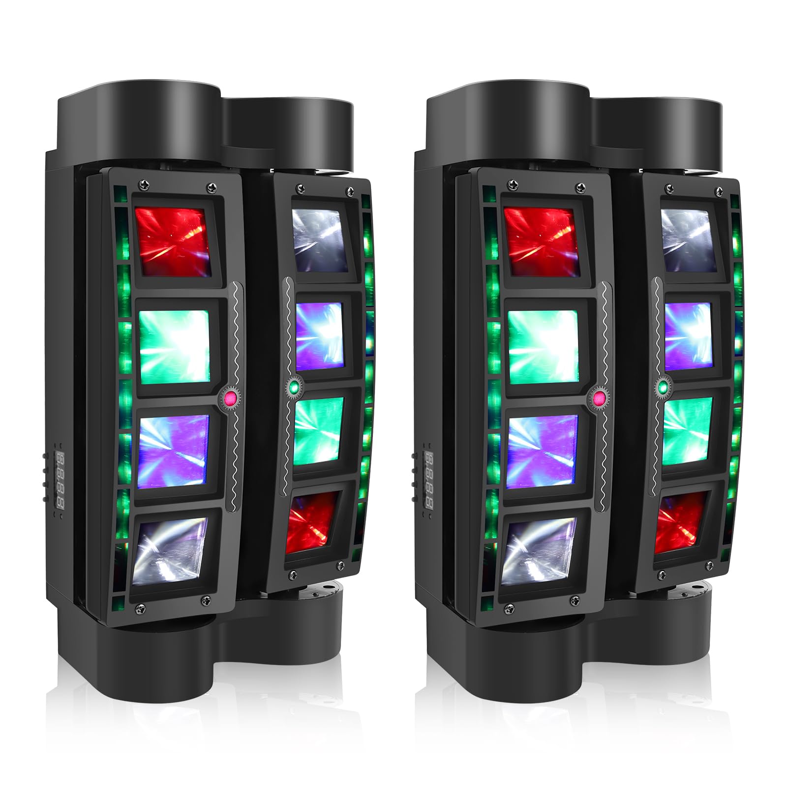 Uking Spider Moving Head Light 8X10W Rgbw Leds Beam Dj Lights And 2 Pixel Light & Laser Lights, Sound Activated/Dmx 512 Control