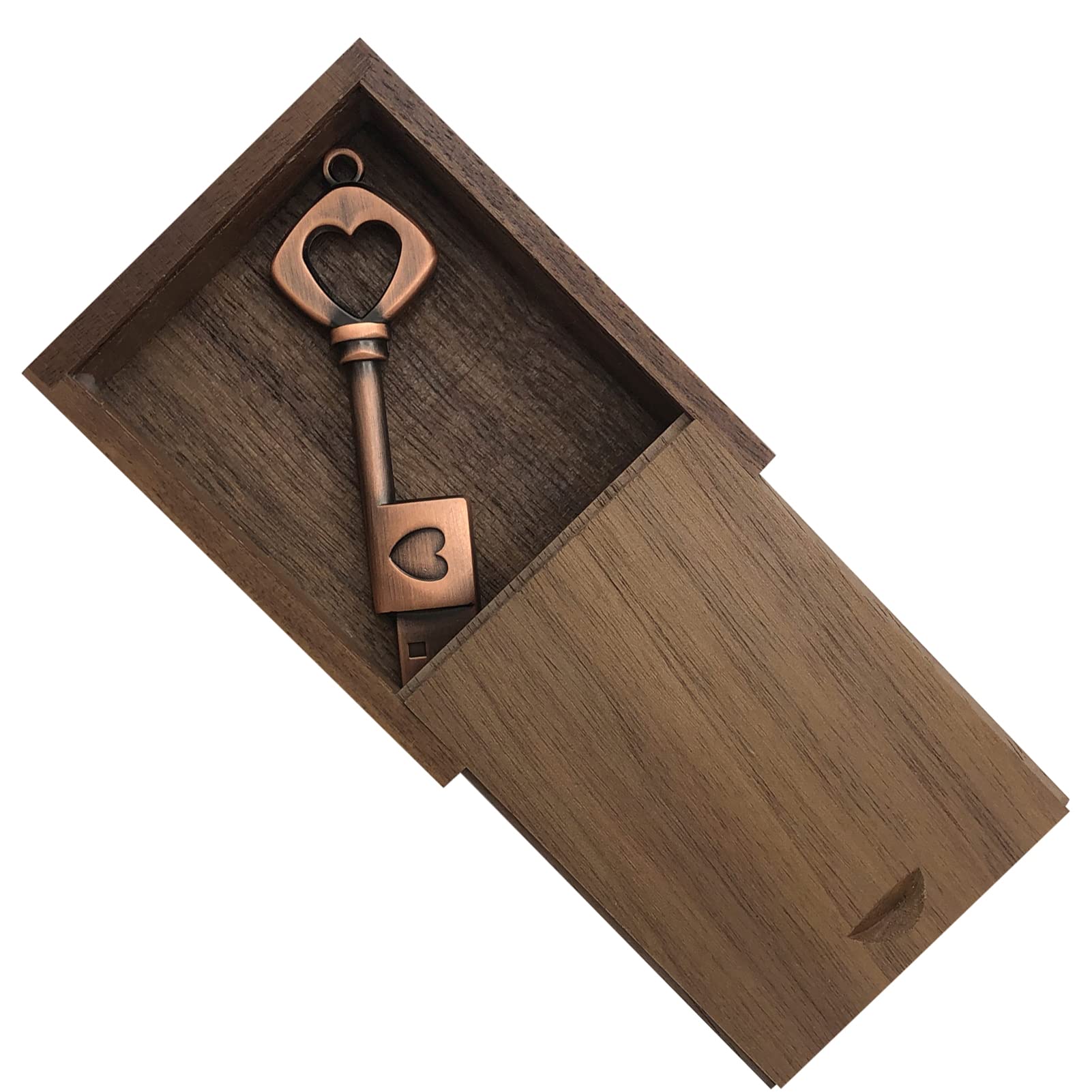 64Gb Usb 3.0 Wedding Usb Flash Drive With Wooden Gift Box, High Speed Up To 100Mb/S Keychain Exfat Thumb Drive Jump Drive Gift F