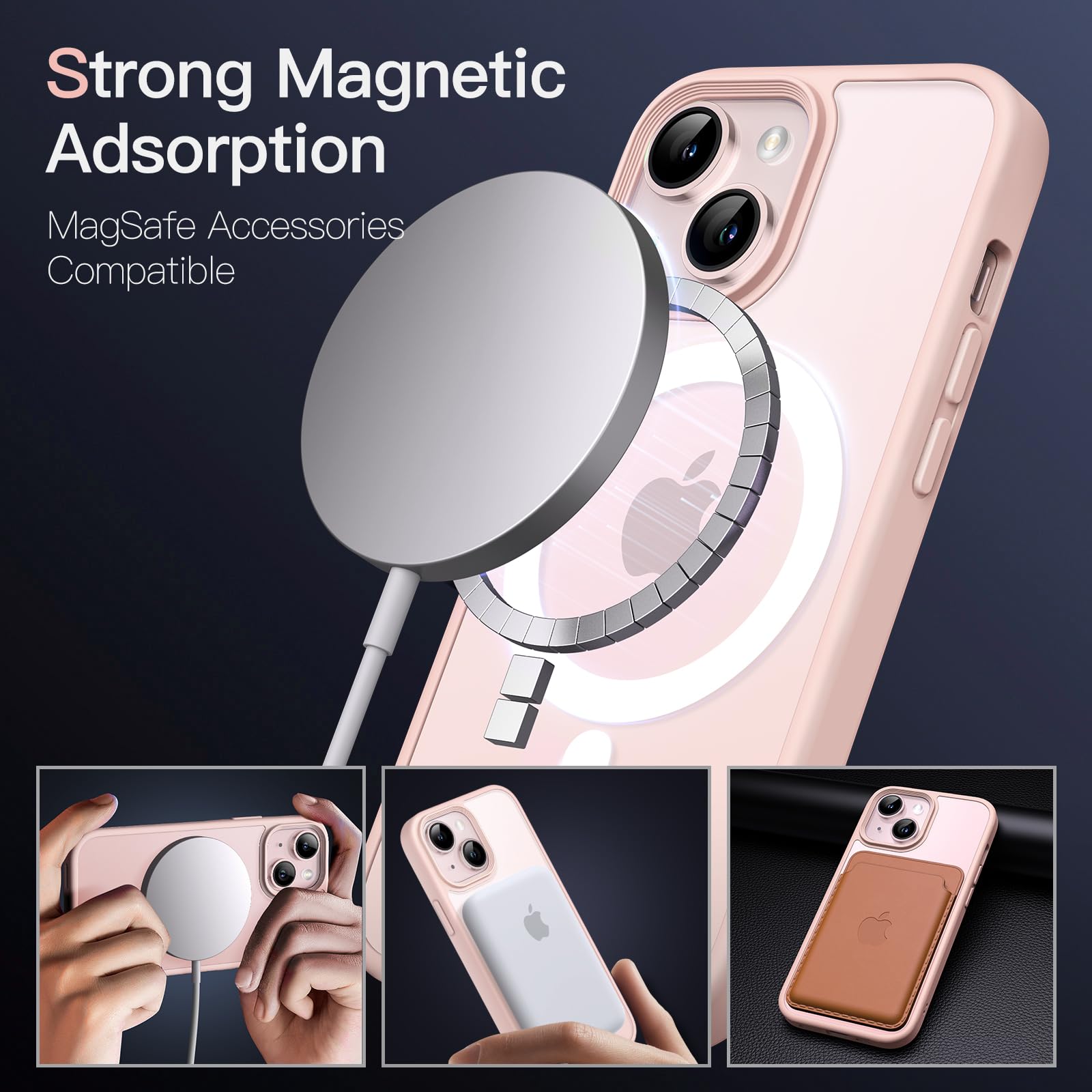 Jetech Magnetic Case For Iphone 13 Mini 5.4 Inch Compatible With Magsafe, Translucent Matte Back Slim Shockproof Phone Cover (Ch