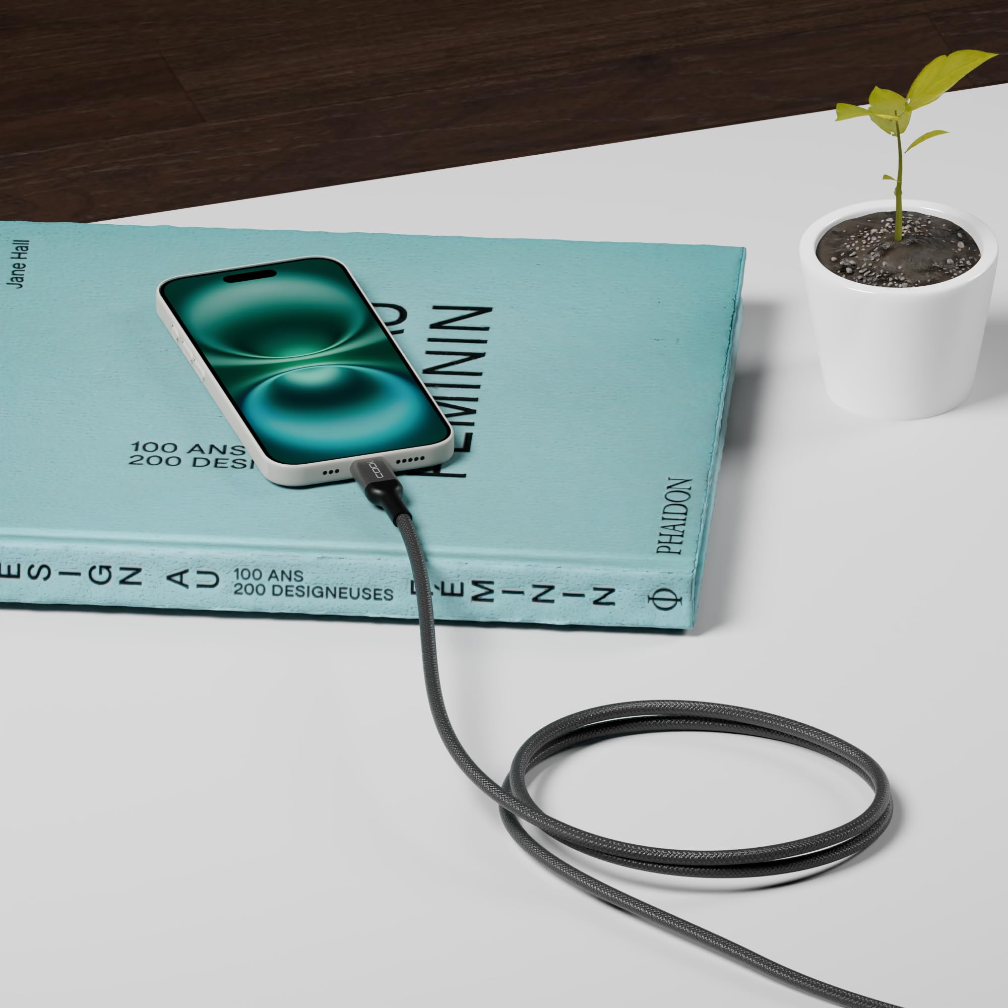 Codi 6Ft Usb-C To Usb-C Charging Cable | Braided Nylon, Fast Charge & Sync, Durable Aluminum Housing