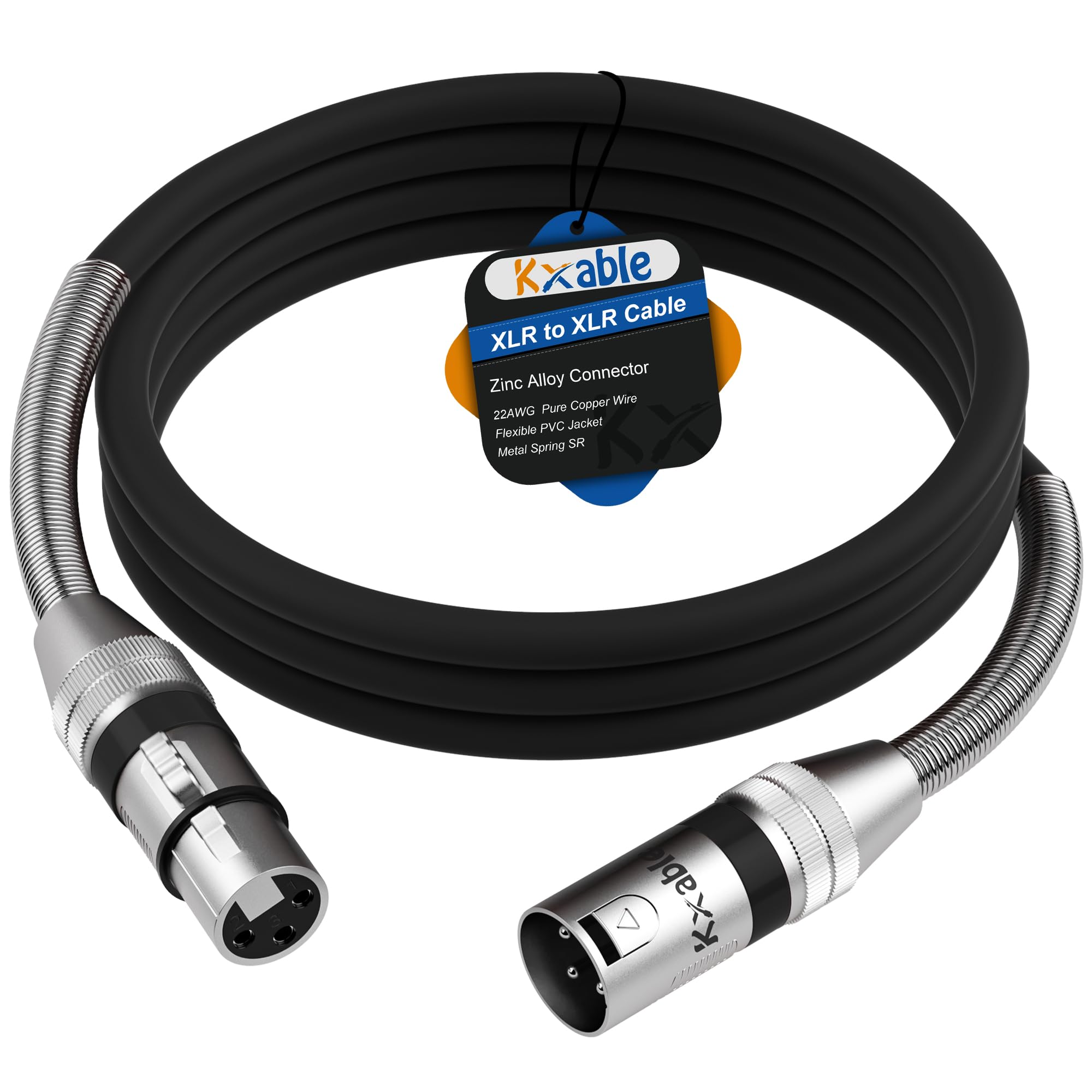 Xlr To Xlr Cable 1 Feet, Premium Xlr Microphone Cable, Heavy Duty 22Awg Ofc Xlr Male To Female Cord, 3 Pin Shielded Mic Speaker