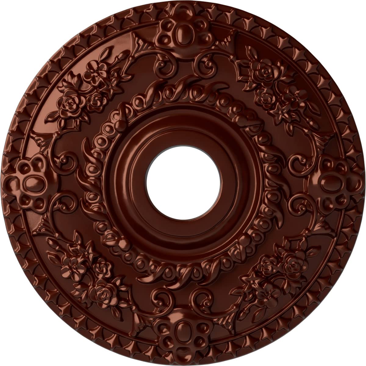 Ekena Millwork CM18ROACS Rose Ceiling Medallion, 18 OD x 3 1/2 ID x 1 1/2 P, Antique Copper