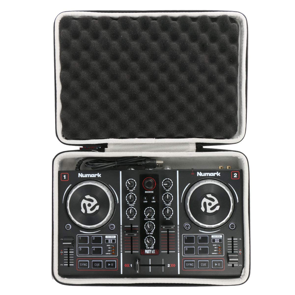 Khanka Hard Travel Case Replacement For Hercules Dj 200 / Numark Party Mix Portable Usb Controller
