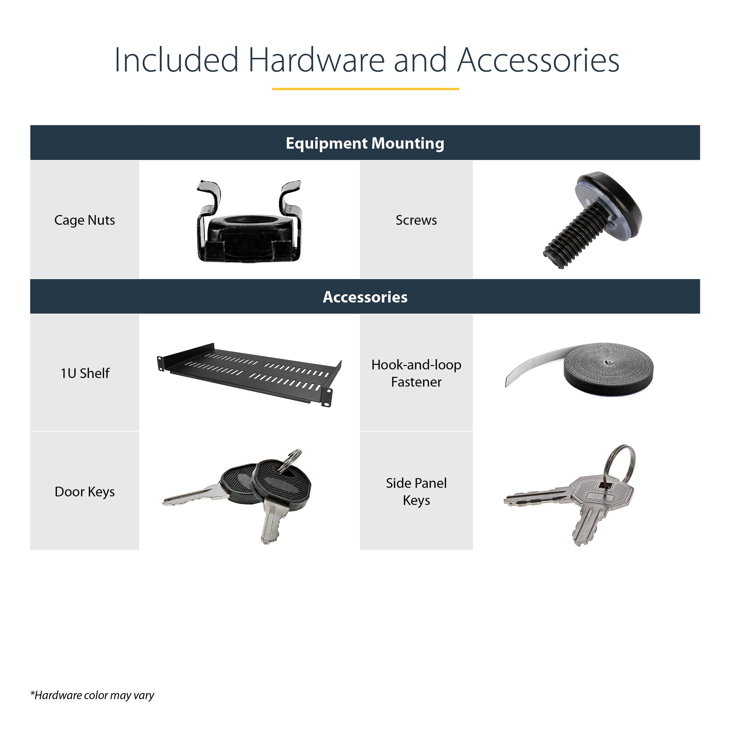 Startech.Com 4-Post 18U Wall Mount Network Cabinet W/ 1U Shelf, 19 Wall-Mounted Server Rack For It / Data Computer Equipment