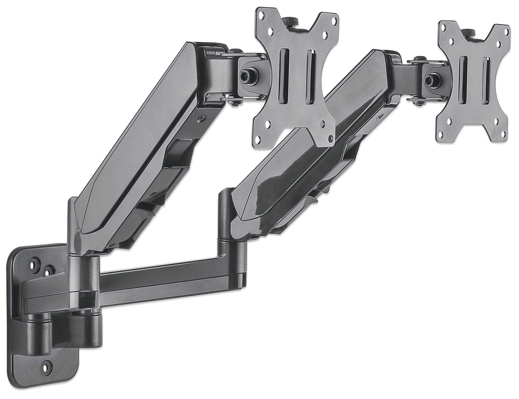 Universal Gas Spring Dual Monitor Wall Mount Two Gas-Spring Jointed Arms, Supports Two 17 To 32 Tv Or Monitors Up To 8 Kg (17.64