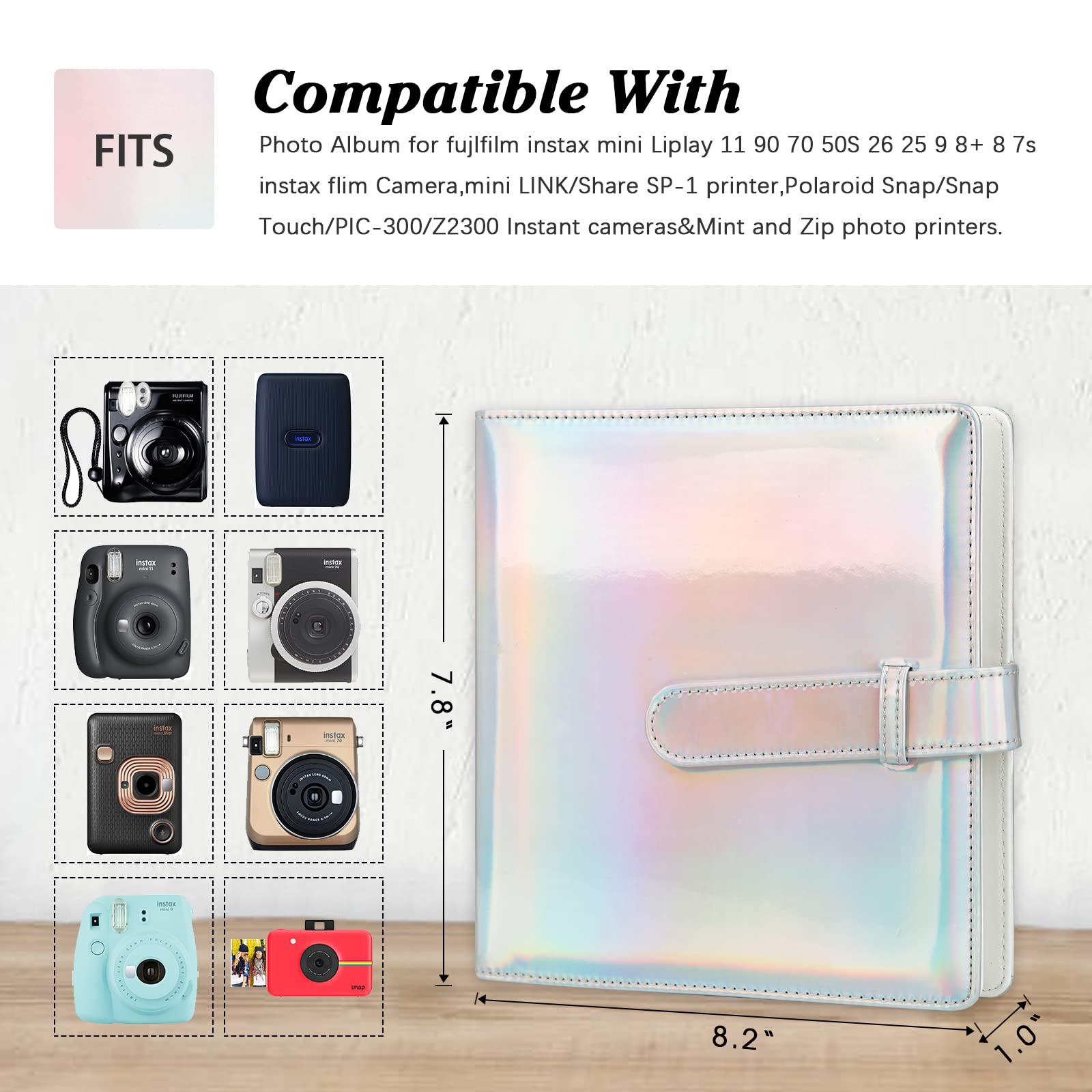 256 Photos Album For Fujifilm Instax Mini Camera/Polaroid 2�X3� Films, 2X3 Photo Album Book For Fujifilm Instax Mini 11 12 Evo 9 90 70 40 8 Instant Camera & Polaroid Snap Pic 300 Z2300 Camera