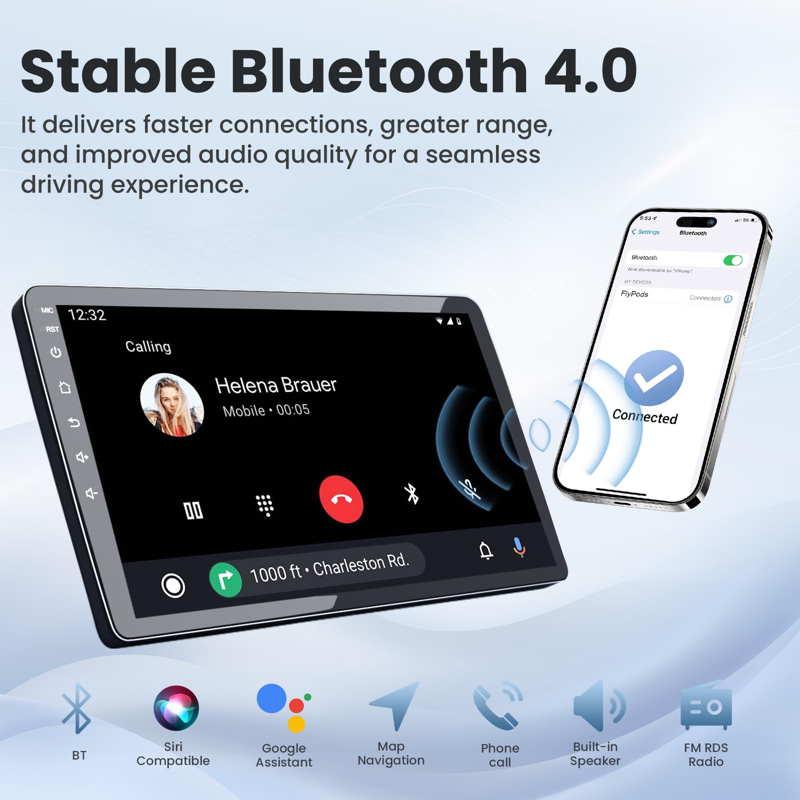 5G Wifi 64G Rom Car Radio Stereo For Ford F150 2004 2005 2006 2007 2008: 7 Inch 1280 * 800 Hd Touch Screen Head Unit Replacement