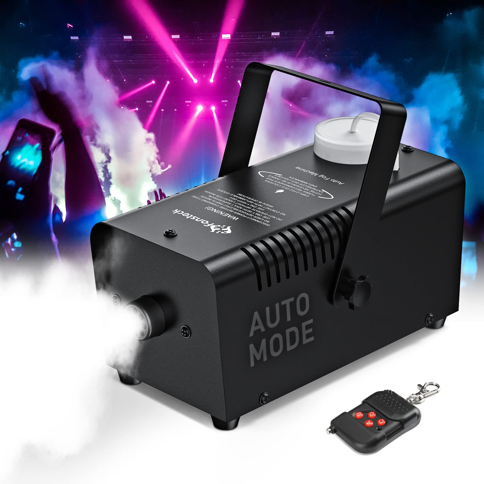 Upgraded Fog Machine With Continuous Fog, Fansteck Halloween Smoke Machine Professional Time Control One Key To Get 30S 60S 80S