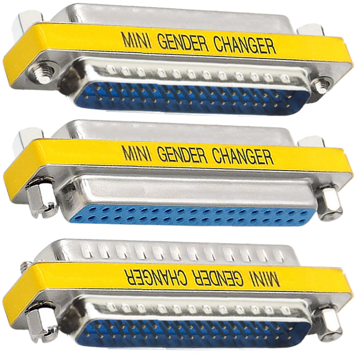 Dkardu 3 Pcs Db37 Male To Male/Female To Female, Rs232 Gender Changer, 37 Pin Data Transfer Port Adapter Connector