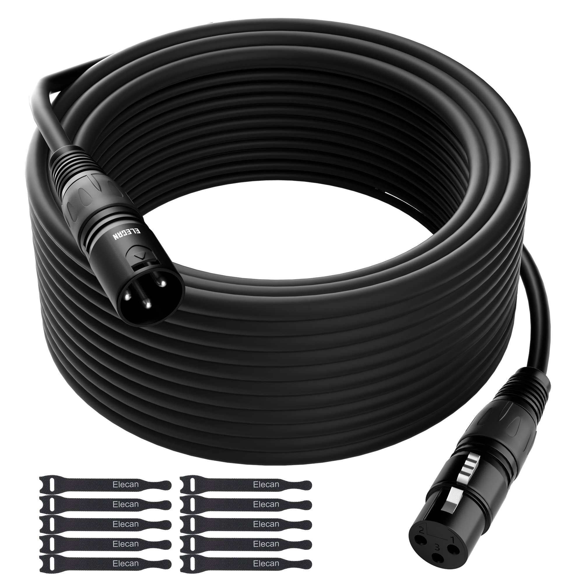 Xlr Cable Microphone Cable 50 Feet,Elecan Heavy Duty Balanced Xlr Speaker Cable (From 25 200Ft) 3 Pin Shielded Male To Female Mi