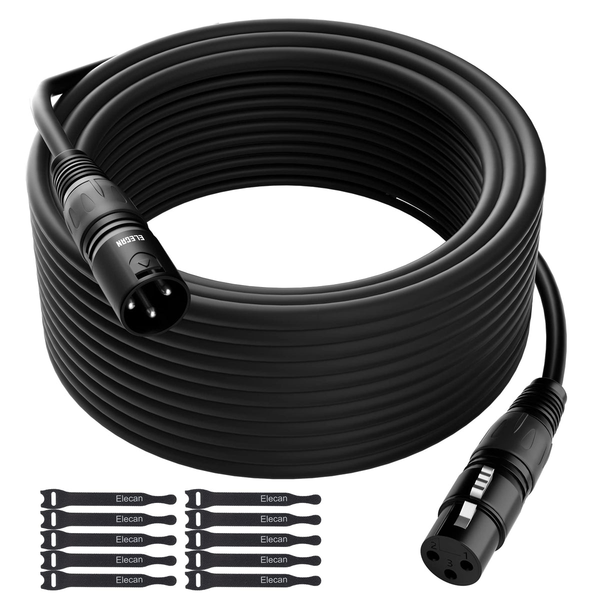 Xlr Cable Microphone Cable 100 Feet,Elecan Heavy Duty Balanced Xlr Speaker Cable (From 25 200Ft) 3 Pin Shielded Male To Female M