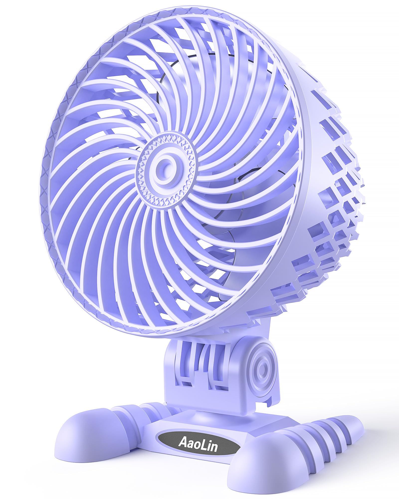 Aaolin Usb Desk Fan, Table Fan With Cvt Variable Speeds, Quiet Portable, Desktop Mini Personal Fan For Room, Home, Office Purple