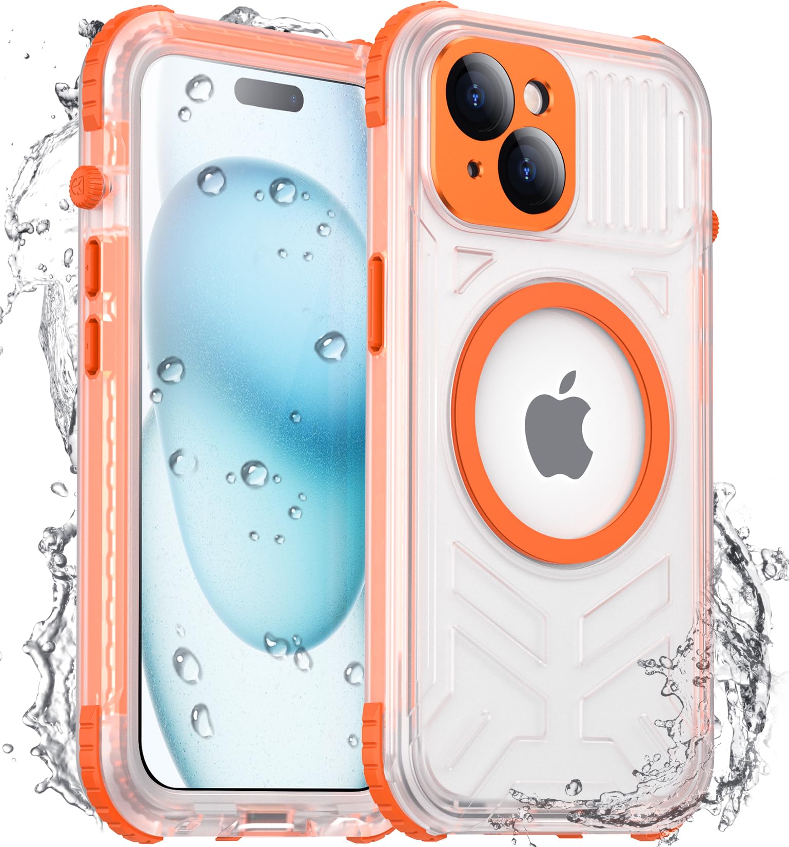 Red2Fire 2024 New For Iphone 15 Case Waterproof, [Compatible With Magsafe][Built In Camera & Screen Protector][Full Body Shockpr