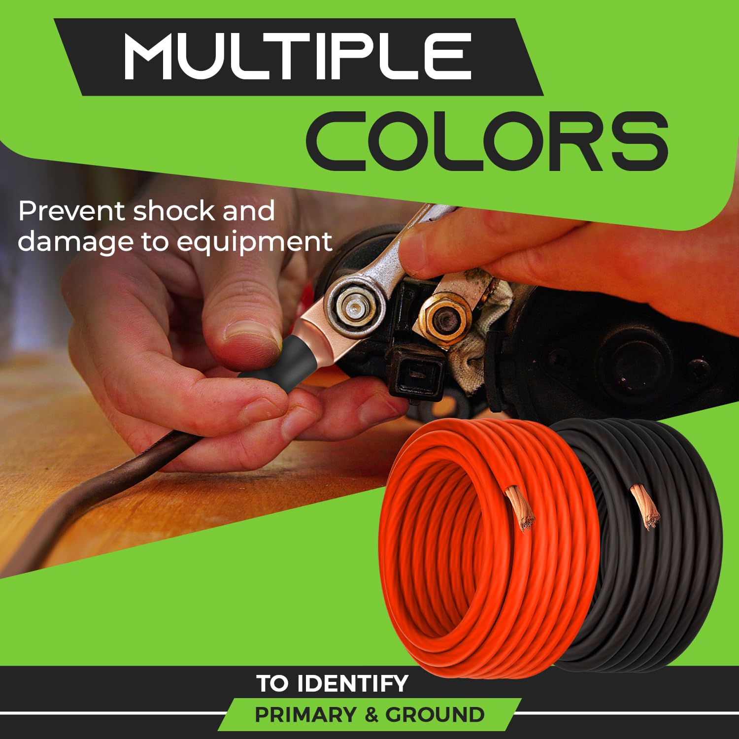 Gearit 1/0 Gauge Wire Oxygen Free Copper Ofc (25Ft   Black Translucent) 0 Awg   Primary Automotive Wire Power/Ground, Battery Ca