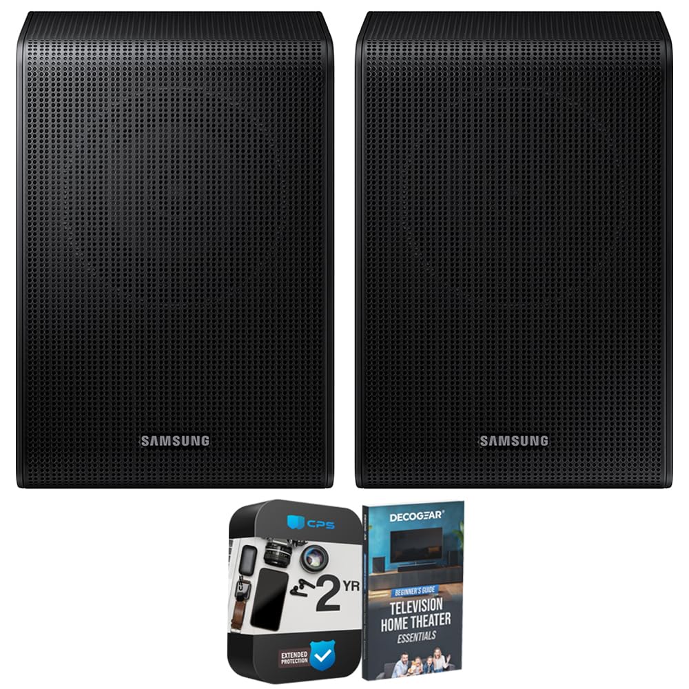 Samsung SWA9250S Wireless Rear Speaker Kit (2025) Bundle with 2 YR CPS Enhanced Protection Pack and Deco Gear Complete Home The