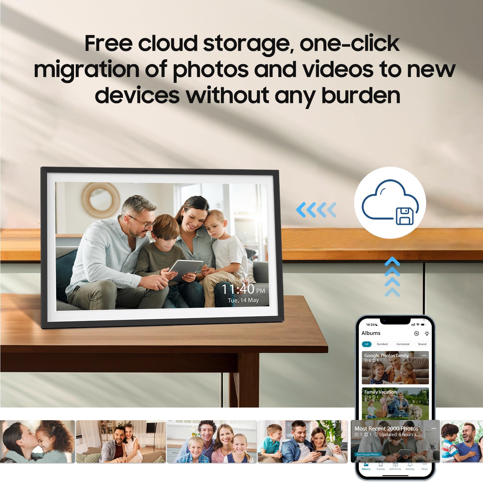 Nixplay Digital Picture Frame By Apolosign, 15.6 Inch Large Wifi Digital Photo Frame, Easy To Share Photos And Videos Via Nixpla