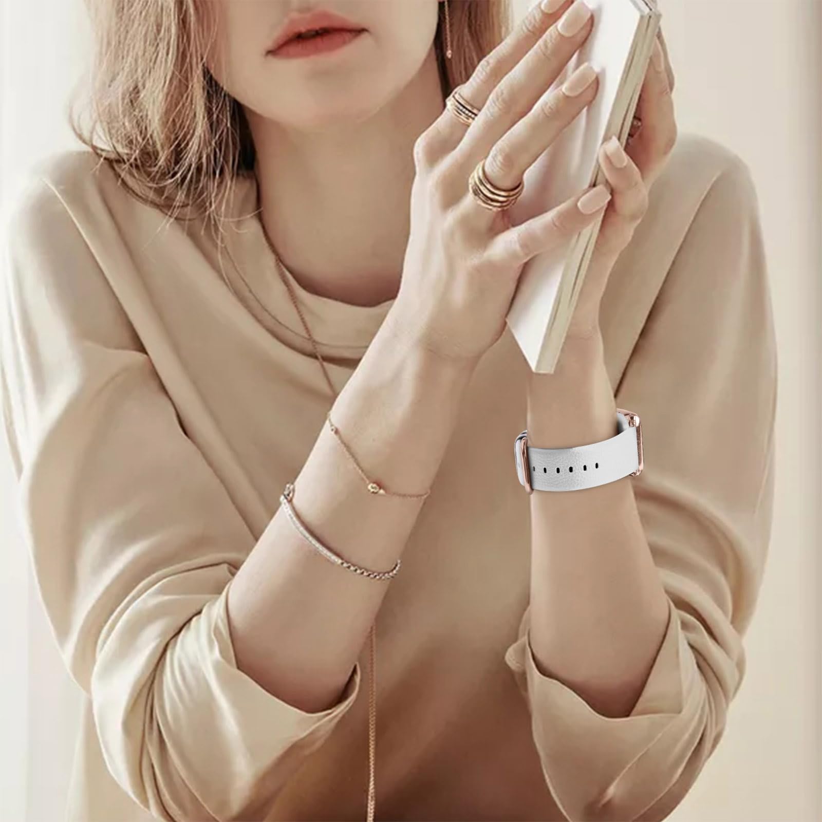 Fullmosa Watch Band Compatible With Apple Watch Leather Band 42Mm 41Mm 40Mm 38Mm, Iwatch Band For Series Ultra2/Ultra/10/9/8/7/6