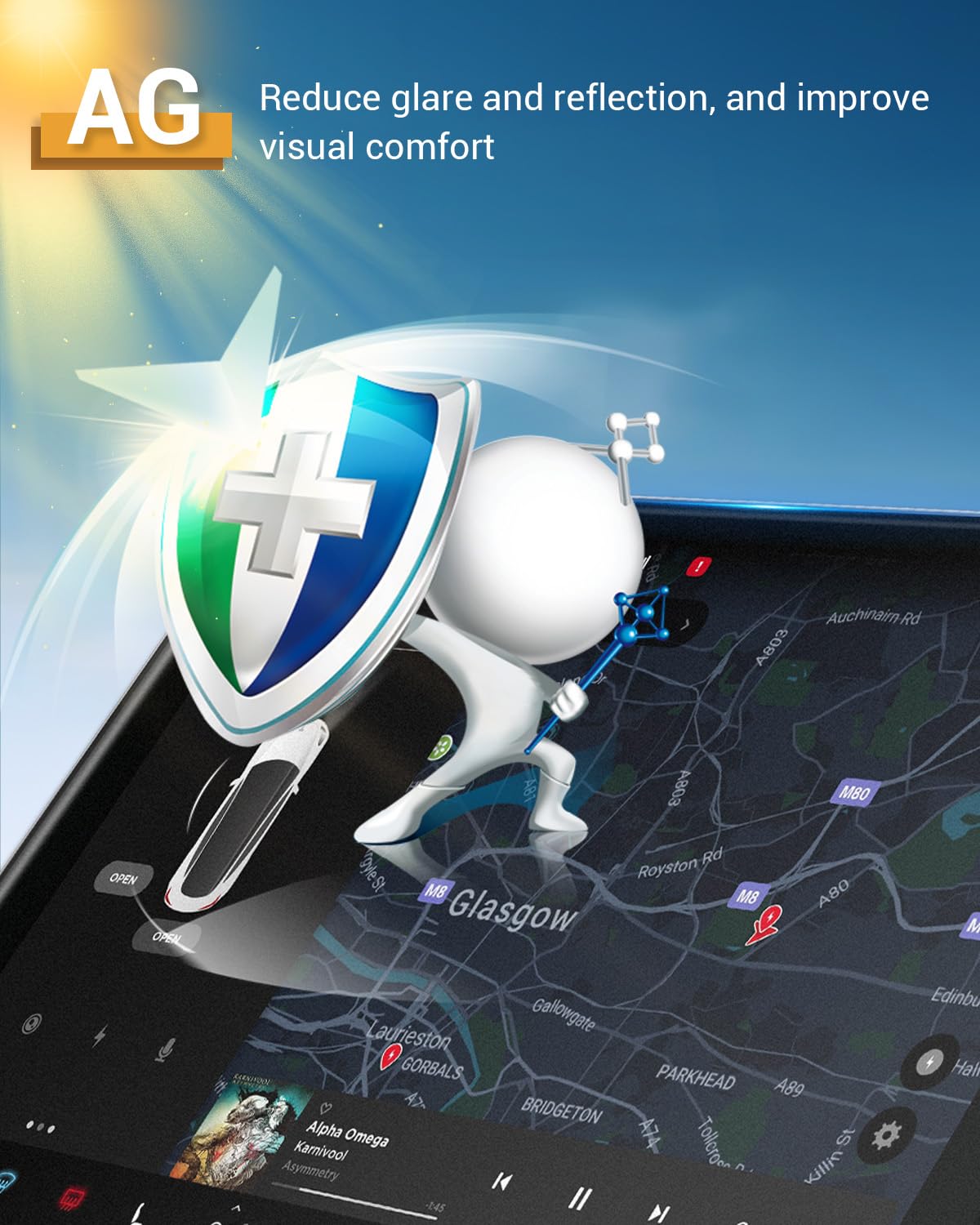 Yee Pin For 2023 2024 Subaru Outback 11.6' Screen Protectors Tempered Glass Matte Finish Anti Glare Reduce Fingerprint 9H Scratch Resistant   Navigation Screen Protection Or 2020 2024 Subaru Outback