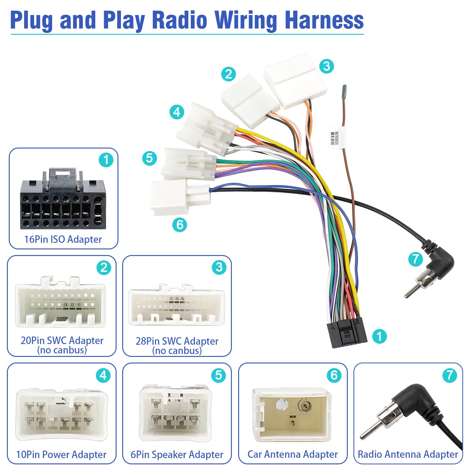 Jayubien Stereo Wiring Harness Adapter Compatible With Toyota Rav4 Camry Corolla Yaris Vios Tacoma Matrix 2006-2016,16Pin Car Ra