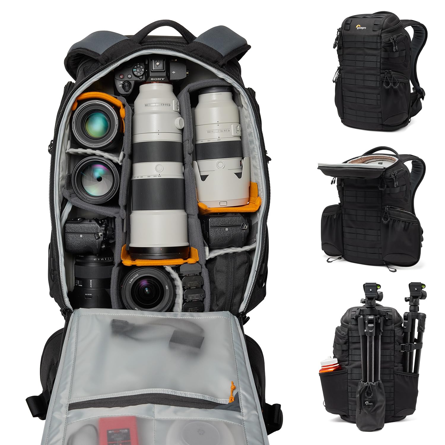Lowepro Protactic Bp 450 Aw Iii Camera Backpack, 4 Access Points Professional Camera Bag, Dslr/Drones/Mirrorless, Up To 16 Lapt