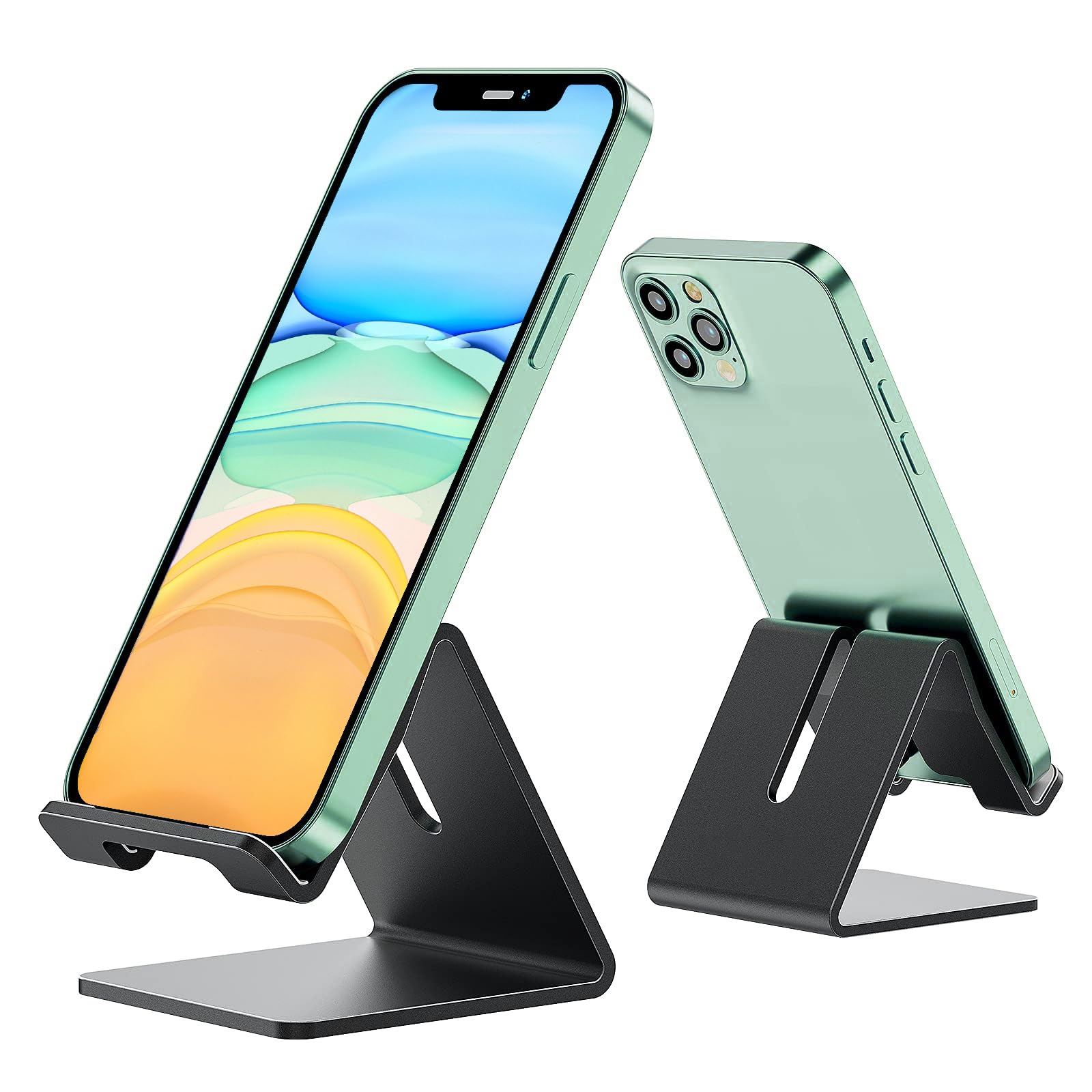 Phone Stand,Desk Phone Holder For Office, Home, Bed, School. Cute Desktop Facetime Phone Holder,Metal Phone Dock Cradle Compatib