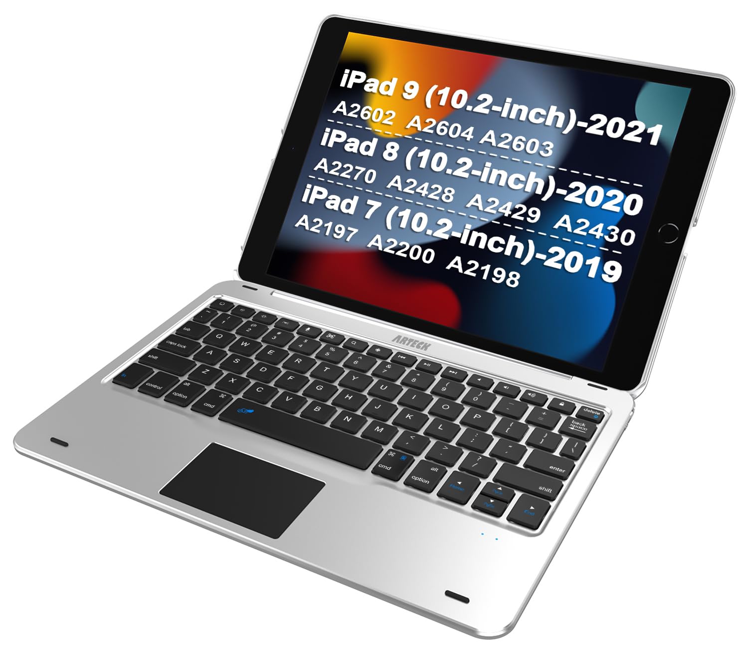 Arteck Ipad 9Th Gen 10.2 Inch 2021 Keyboard Case With Track Pad, Bluetooth Keyboard With Folio Full Protection Case And Touch Pa