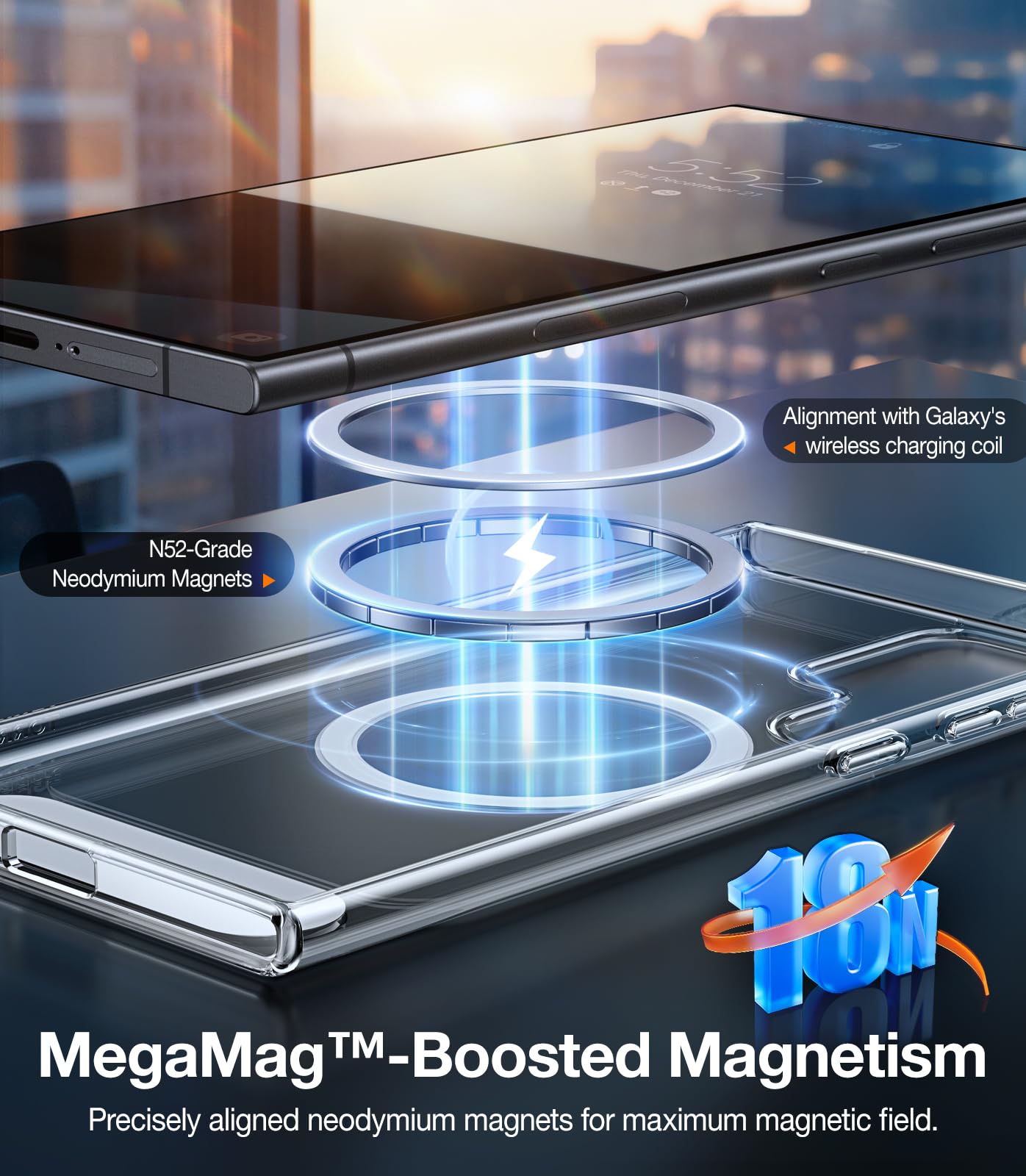 Torras Strong Magnetic & Seamless Stand For Samsung Galaxy S24 Ultra Case For Magsafe, Mil Grade Drop Protection, Adjustable Kic