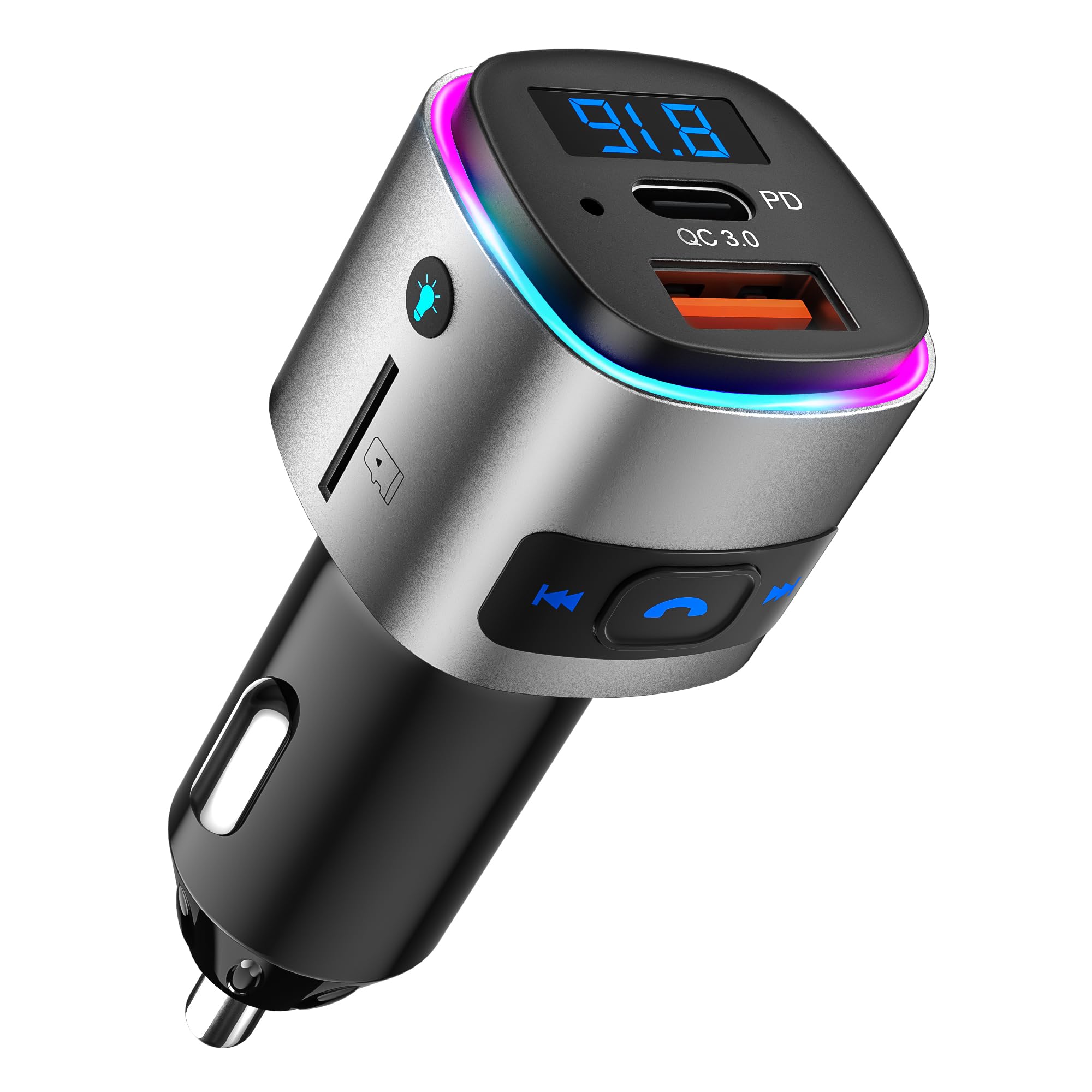 (Upgraded Version) Fm Transmitter Bluetooth, Sonru Bluetooth Car Adapter [Pd 30W & Qc3.0 18W], Wireless Fm Radio Transmitter, Ha