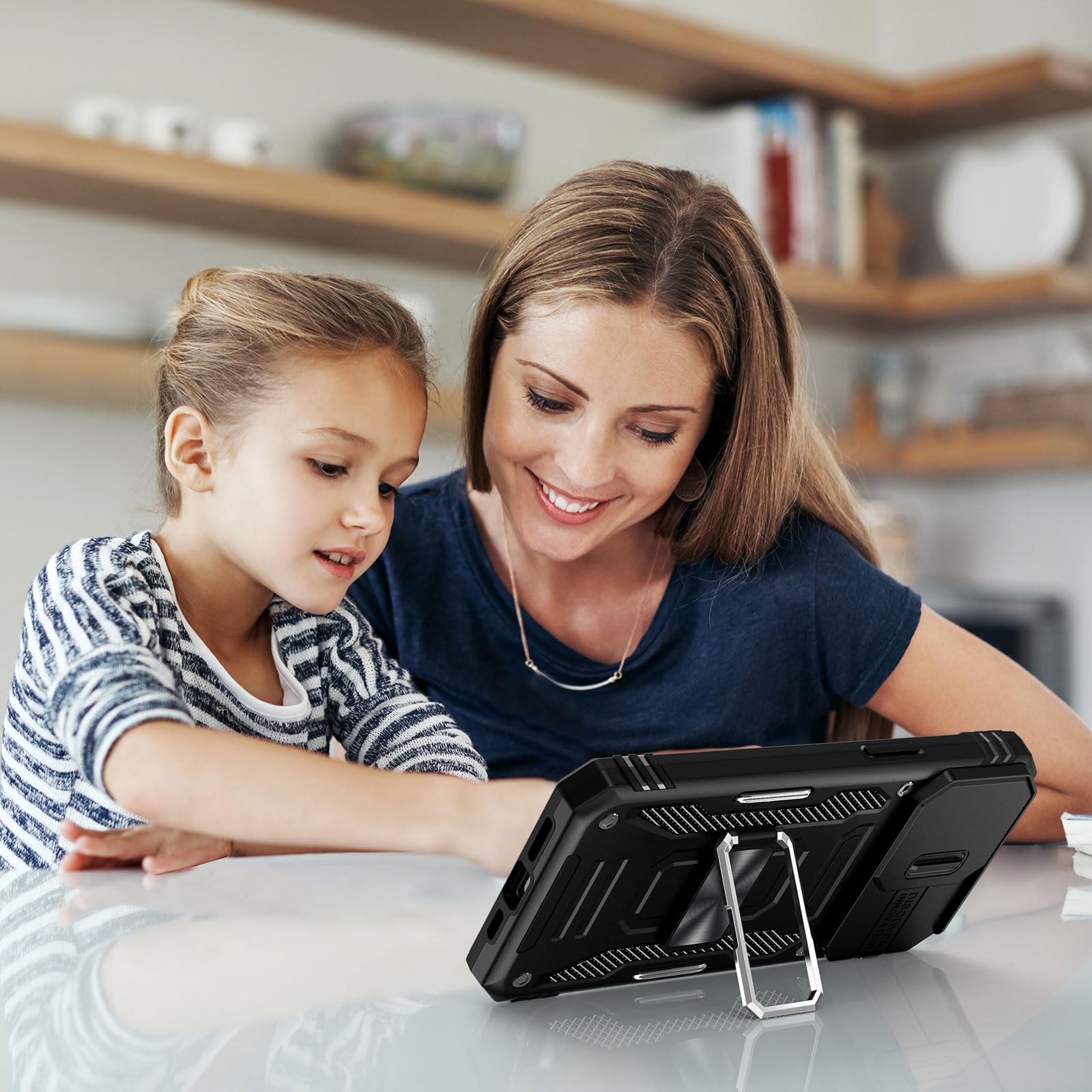 Sefing Case For I Phone 16 Pro Phone Case 16 Pro Case With Camera Cover, With Ring Holder Kickstand, With Magnet Car Mount Funct