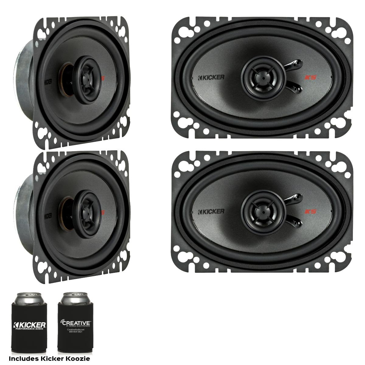 Kicker Speaker Bundle   Two Pairs Of Kicker 4X6 Inch Ks Series Speakers 44Ksc4604