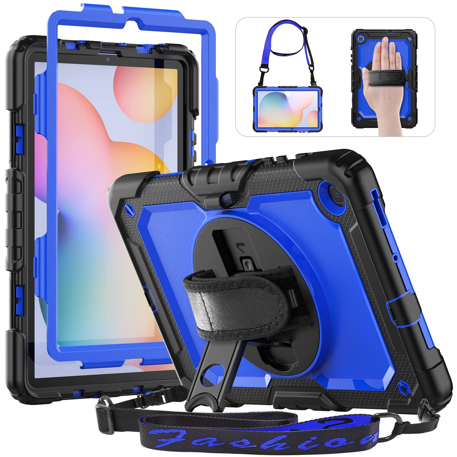 Hxcaseac For Samsung Galaxy Tab S6 Lite Case 10.4 Inch 2024/2022/2020, Sm P620/P610/P613/P615 Case With Pen Holder/Hand Strap/Sc