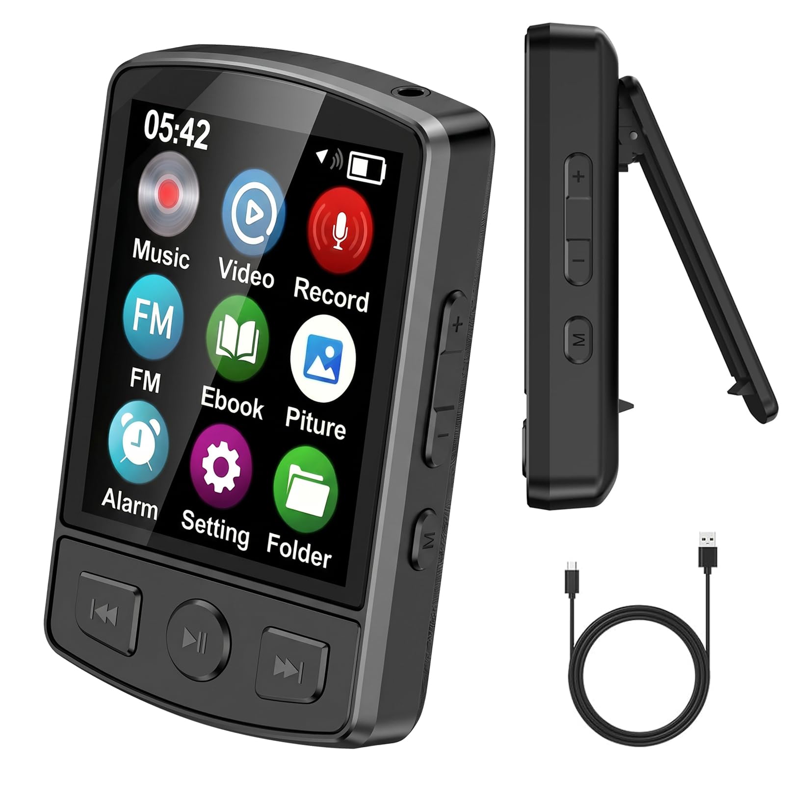 Fohil 32GB MP3 Player with Bluetooth 5.2 and Builtin Clip