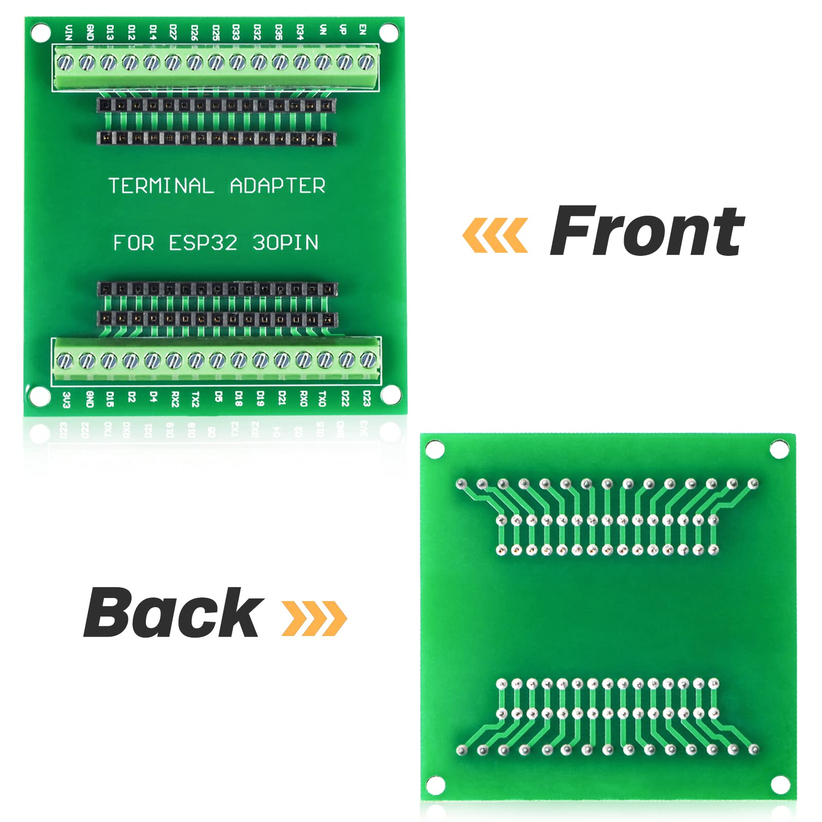 Keeyees 2Pcs Esp32 Breakout Board Shield Gpio 1 Into 2 For 30Pin Esp32 Development Board